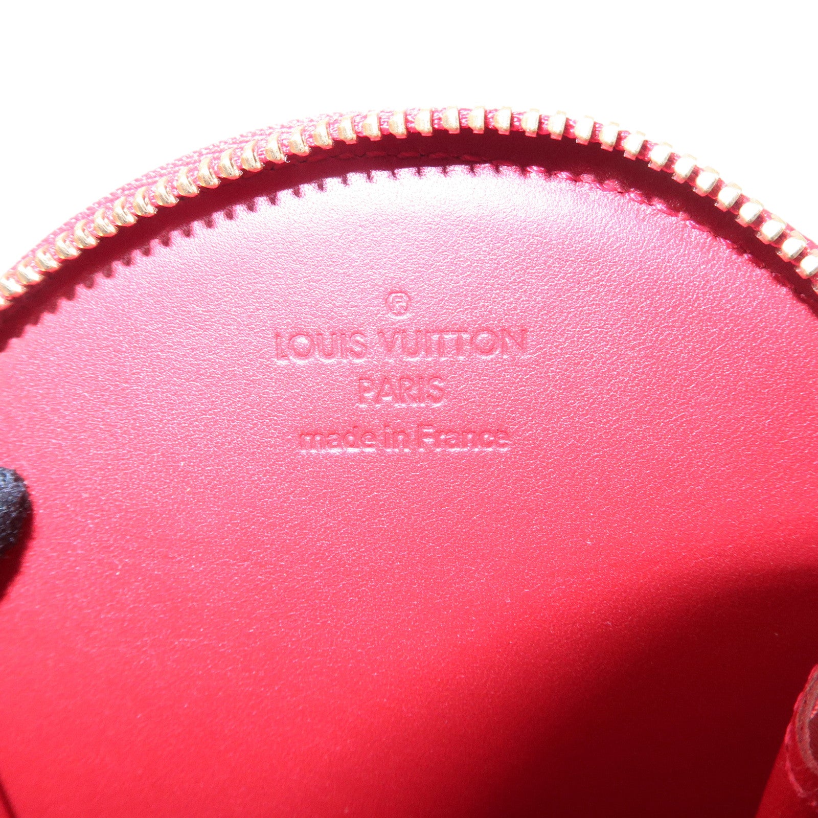 Louis Vuitton Monogram Vernis Porte Monnaie Chapeau Coin Case Red