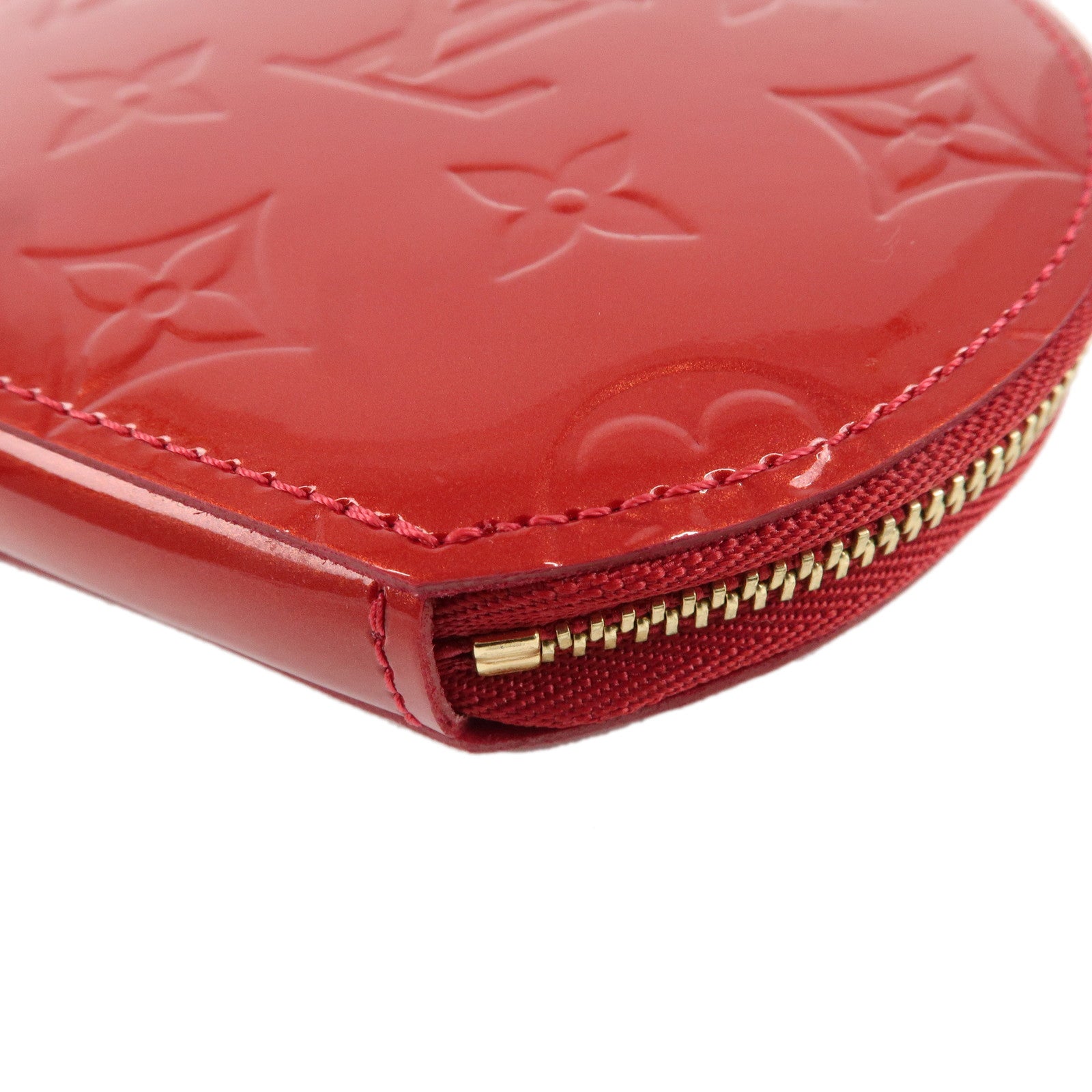 Louis Vuitton Monogram Vernis Porte Monnaie Chapeau Coin Case Red