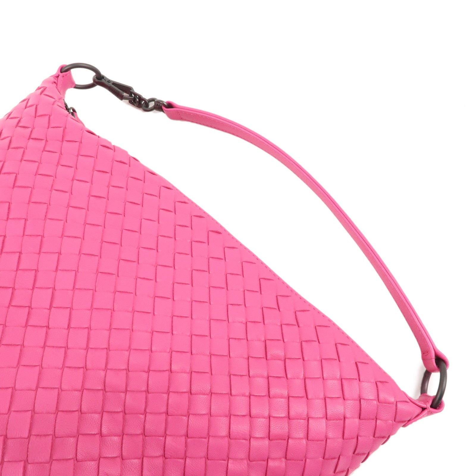 BOTTEGA VENETA Intrecciato Leather Shoulder Bag Hand Bag Pink