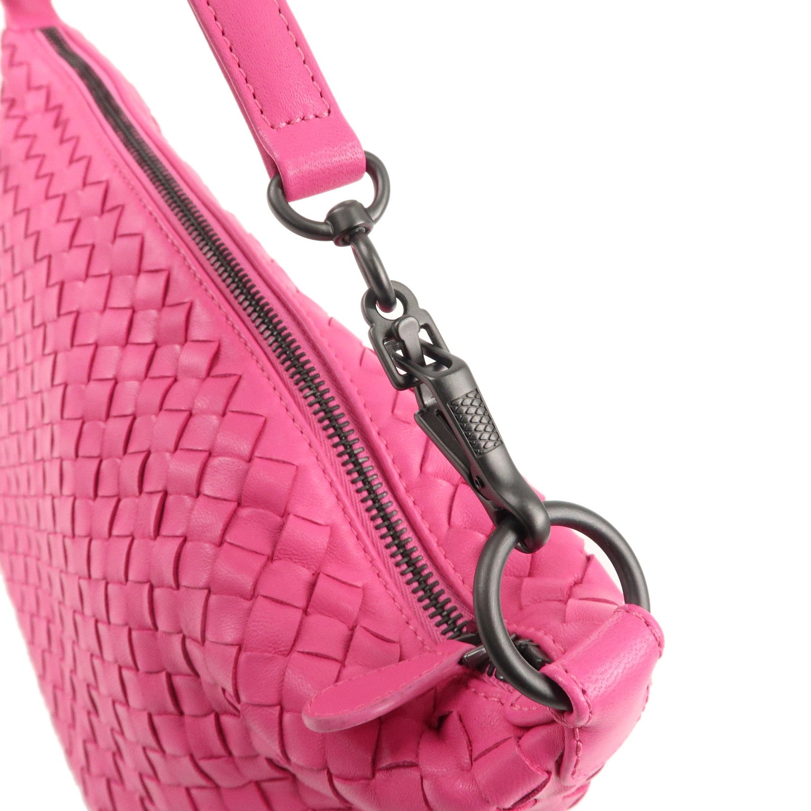 BOTTEGA VENETA Intrecciato Leather Shoulder Bag Hand Bag Pink