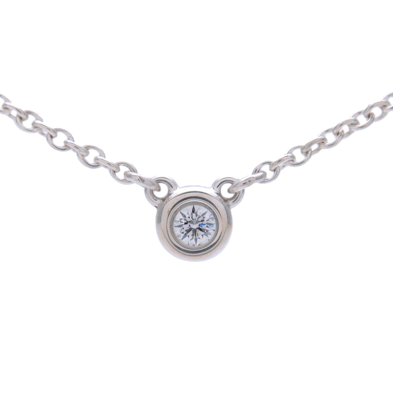 Tiffany&Co.-By-the-Yard-1P-Diamond-Necklace-0.03ct-SV925-Silver