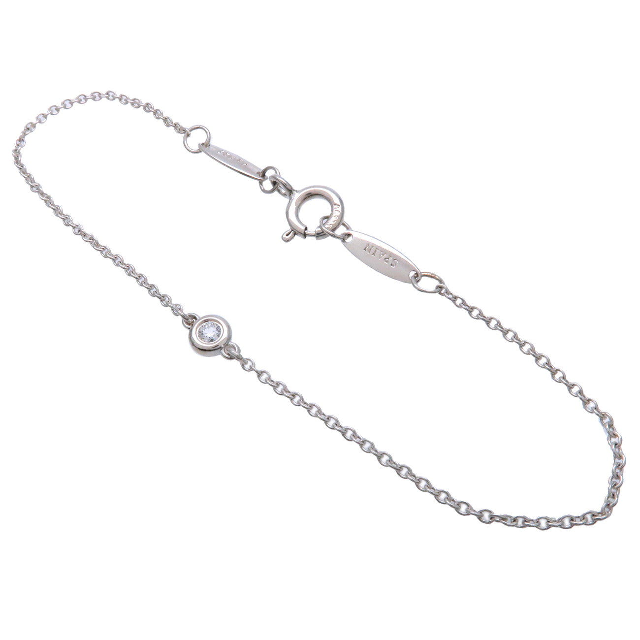 Tiffany&Co.-By-the-Yard-1P-Diamond-Bracelet-0.03ct-SV925-Silver