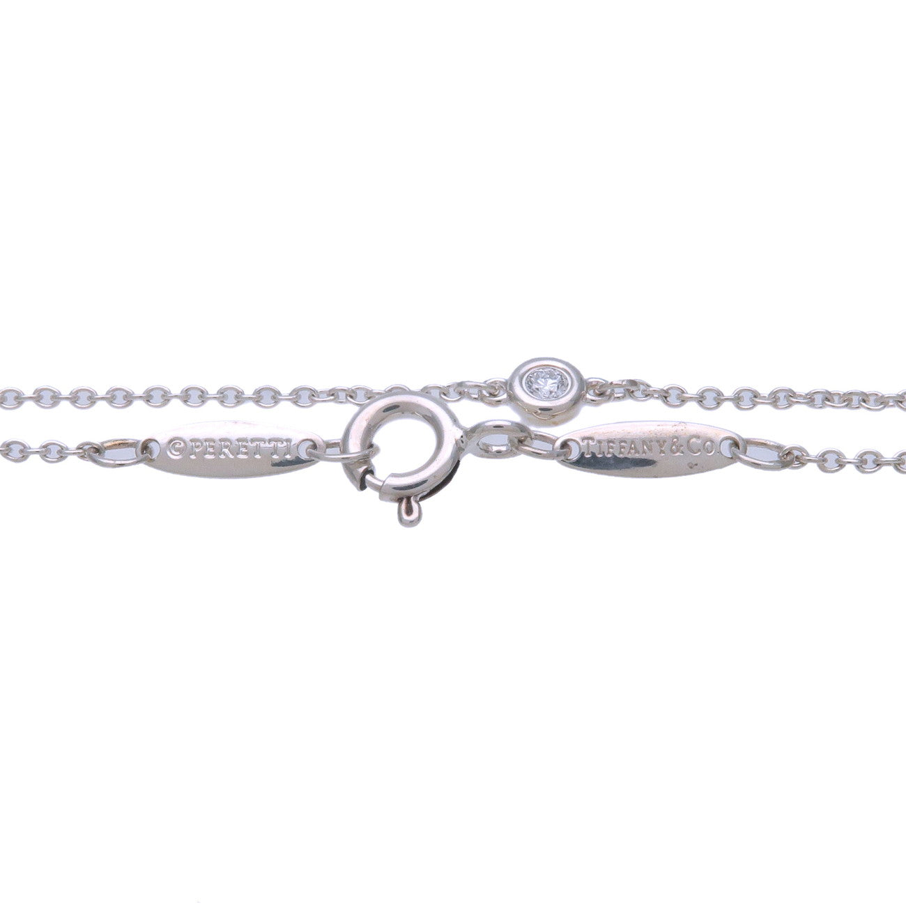 Tiffany&Co. By the Yard 1P Diamond Bracelet 0.03ct SV925 Silver