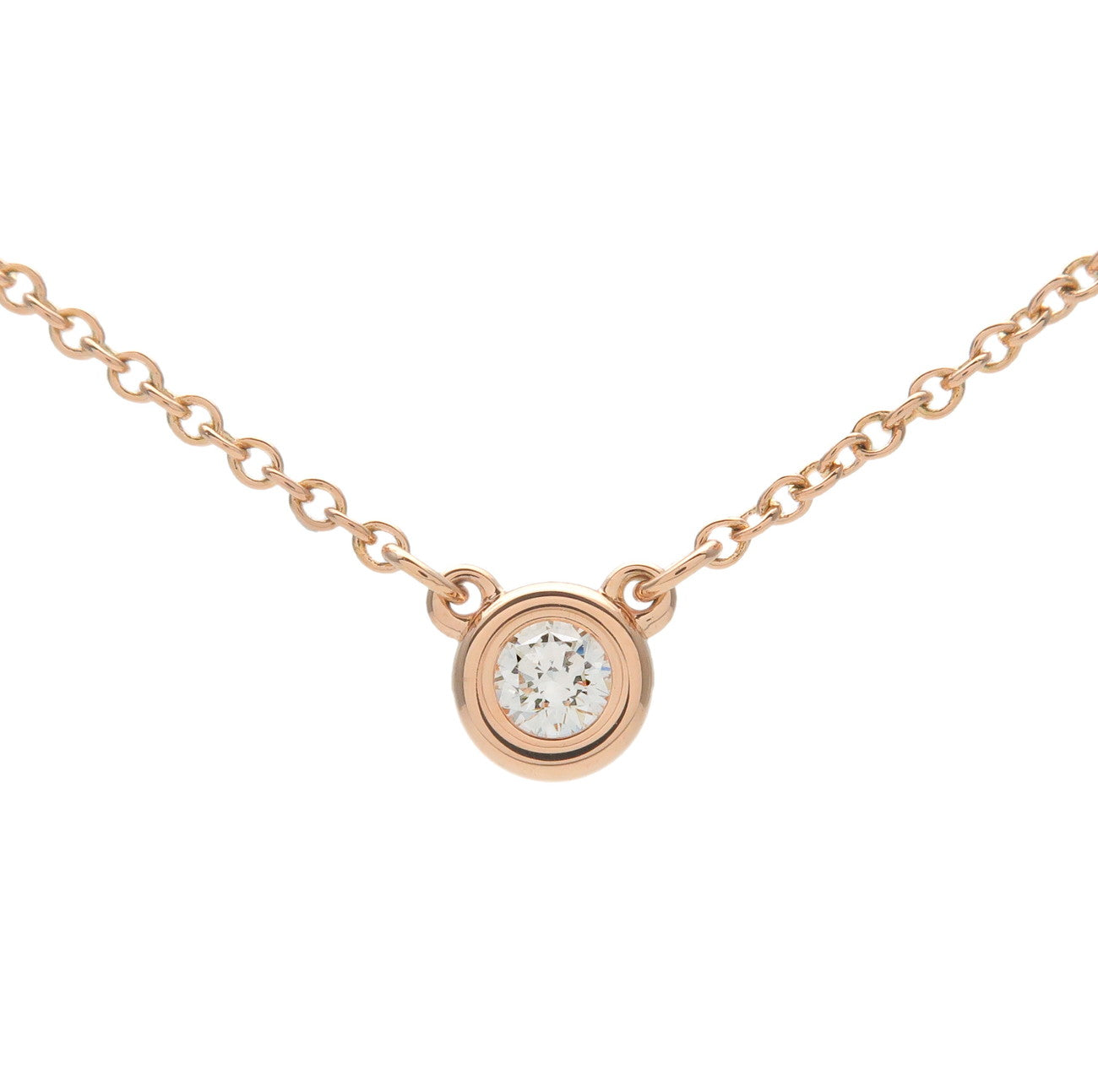 Tiffany&Co.-By-the-Yard-1P-Diamond-Necklace-0.07ct-K18-Rose-Gold