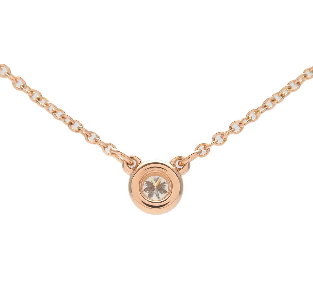 Tiffany&Co. By the Yard 1P Diamond Necklace 0.07ct K18 Rose Gold