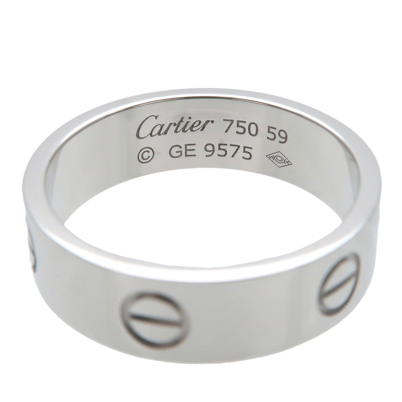 Cartier Love Ring K18 750WG White Gold #59 US9 EU59.5-