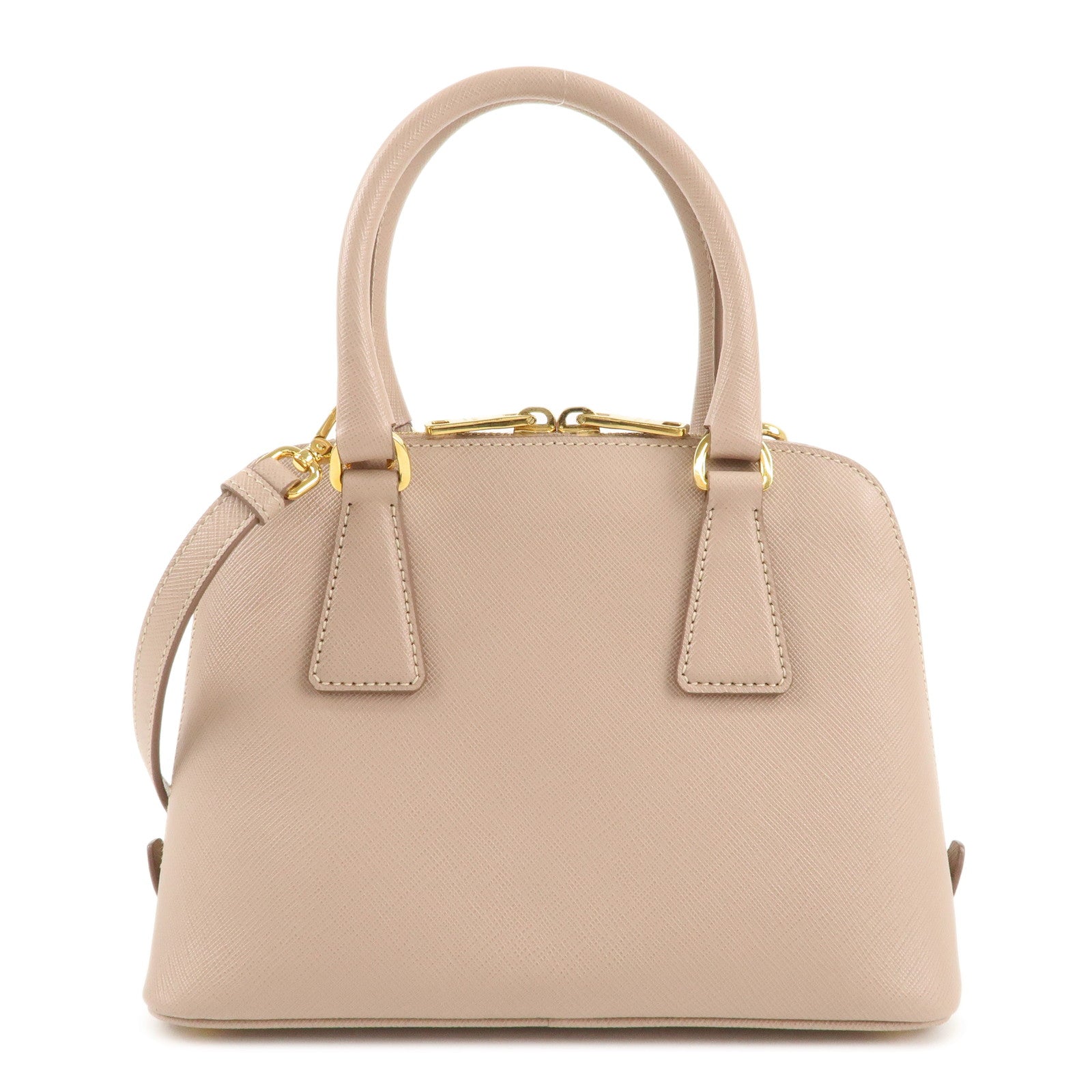 PRADA Leather 2Way Bag Hand Bag Shoulder Bag Pink Beige 1BA143