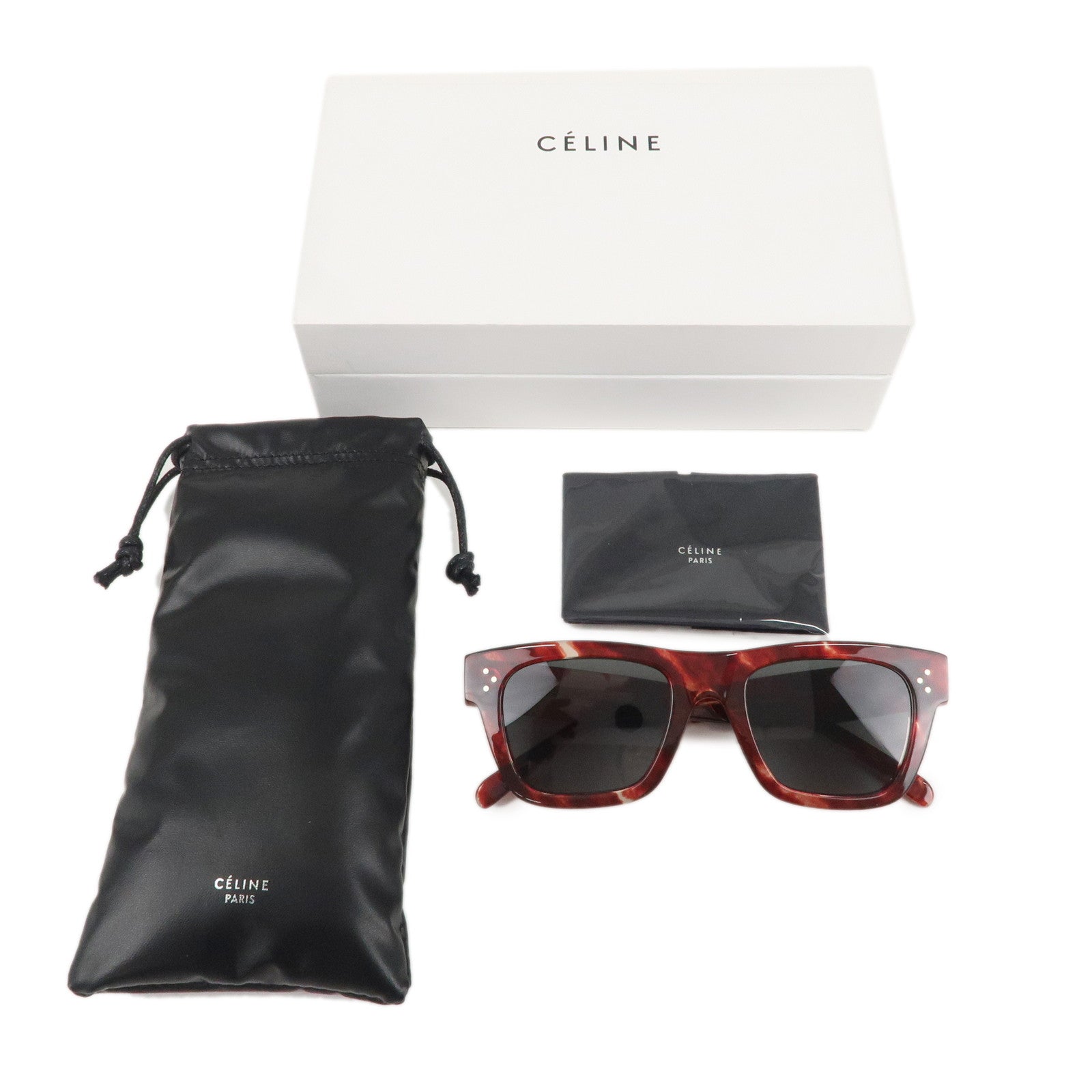 CELINE Plastic Sungrasses Wellington CL400091 51笆｡21 145 Red Brown