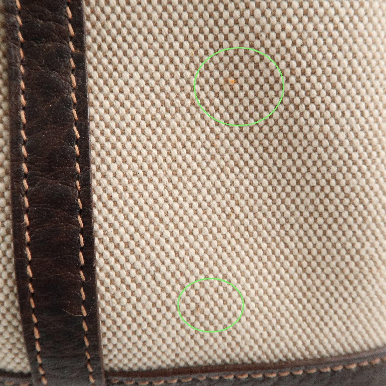 HERMES Canvas Leather Garden Party PM 笆｡J Stamped Beige Dark Brown