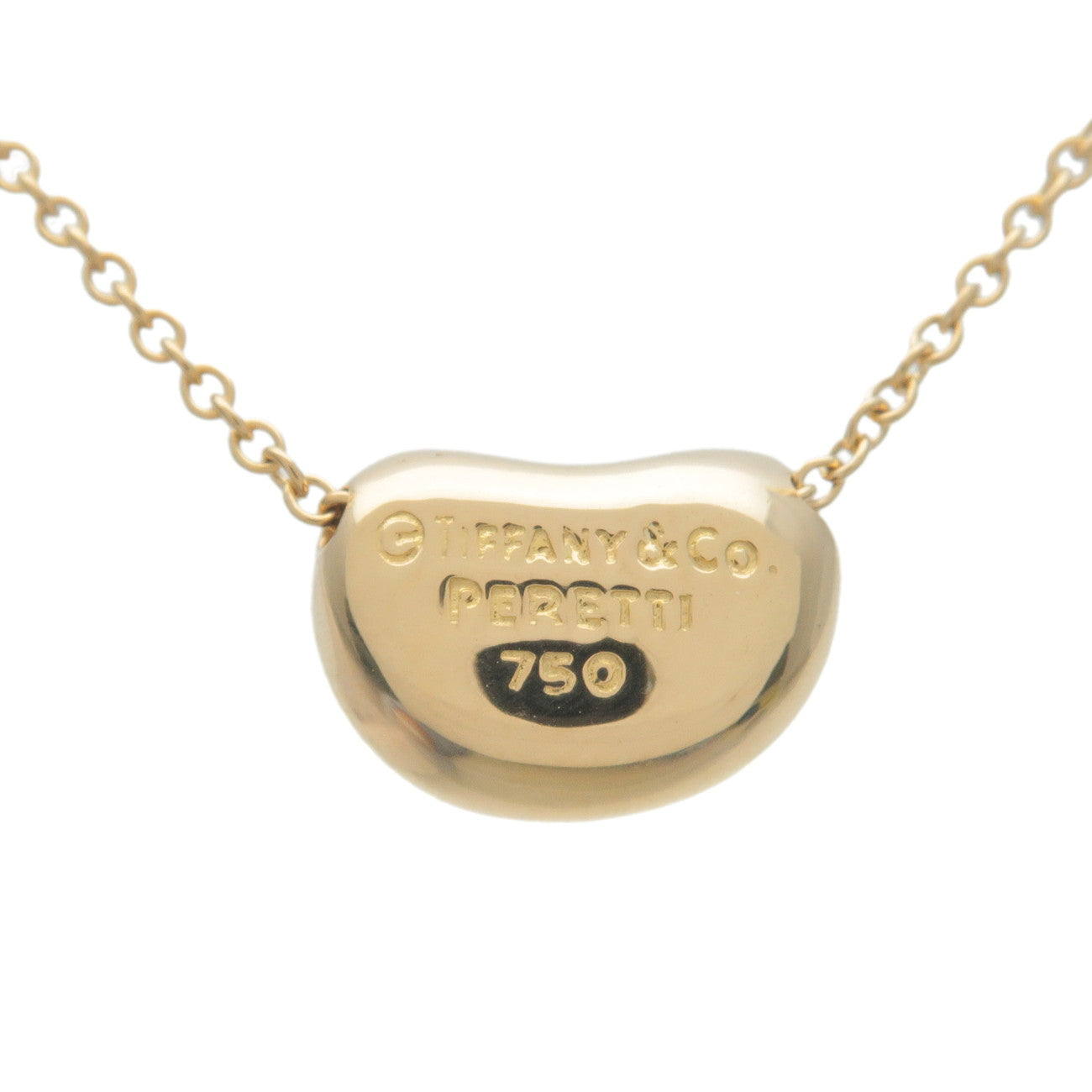 Tiffany&Co. Bean Necklace Small K18YG 750YG Yellow Gold