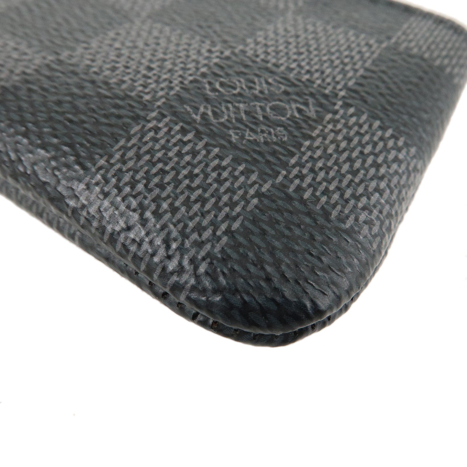 Louis Vuitton Damier Graphite Pochette Cles Coin Case Black N60155