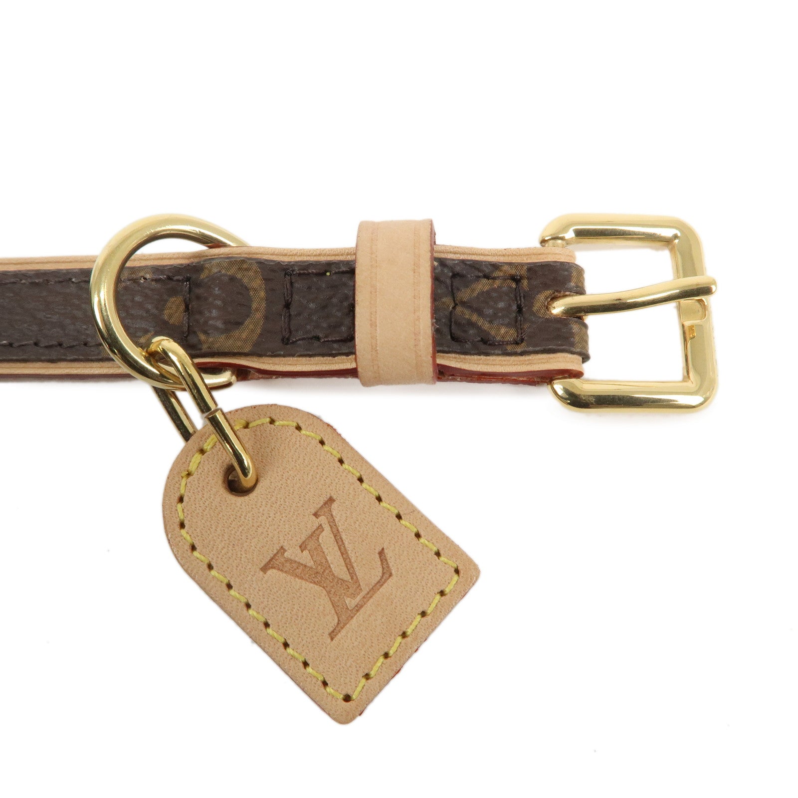 Louis Vuitton Monogram Dog Collar for Small Dogs Brown M80339