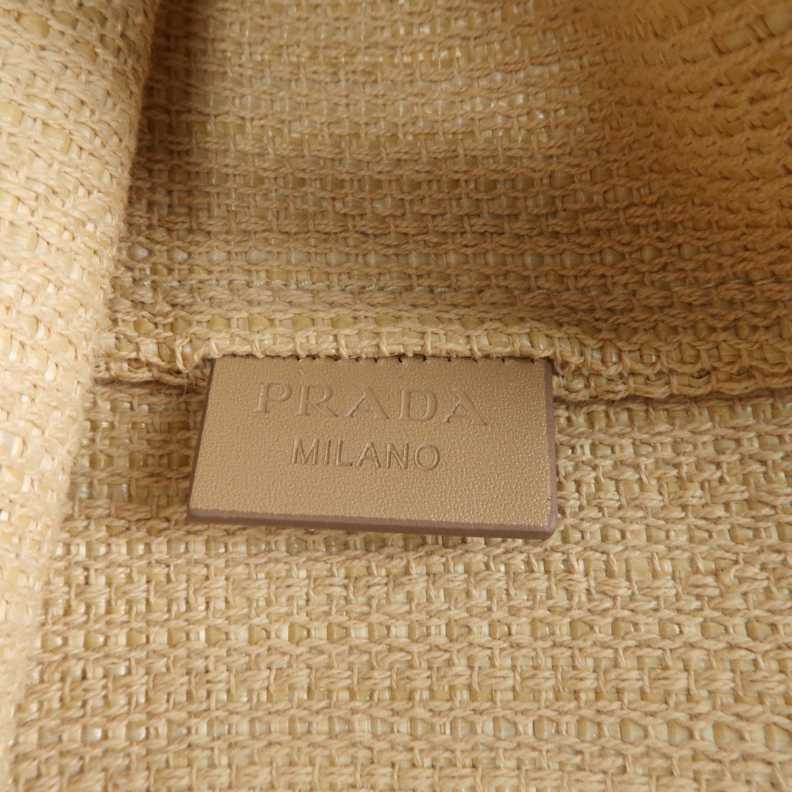 PRADA Raffia Leather Resort Limited Shopper Tote Bag Natural