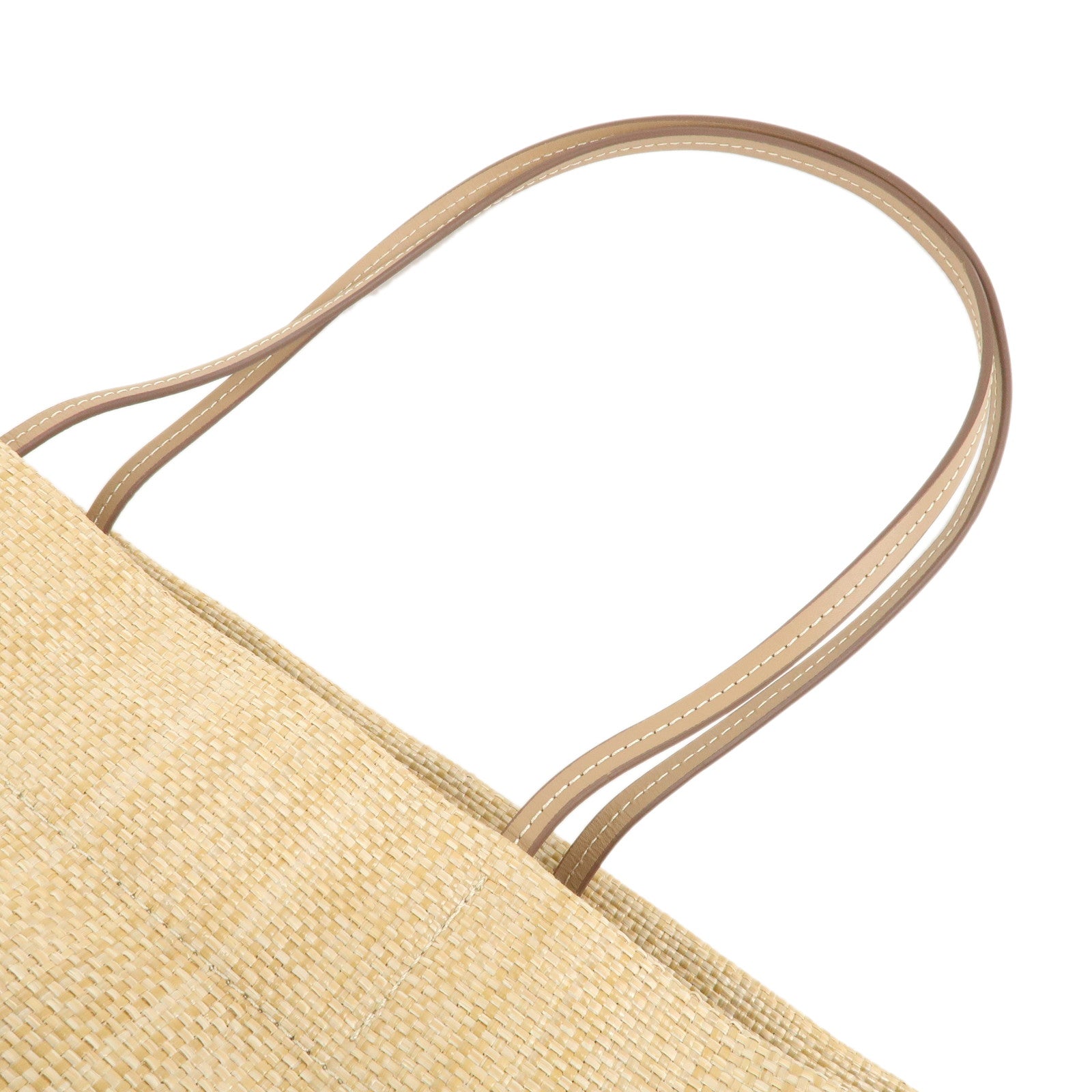 PRADA Raffia Leather Resort Limited Shopper Tote Bag Natural