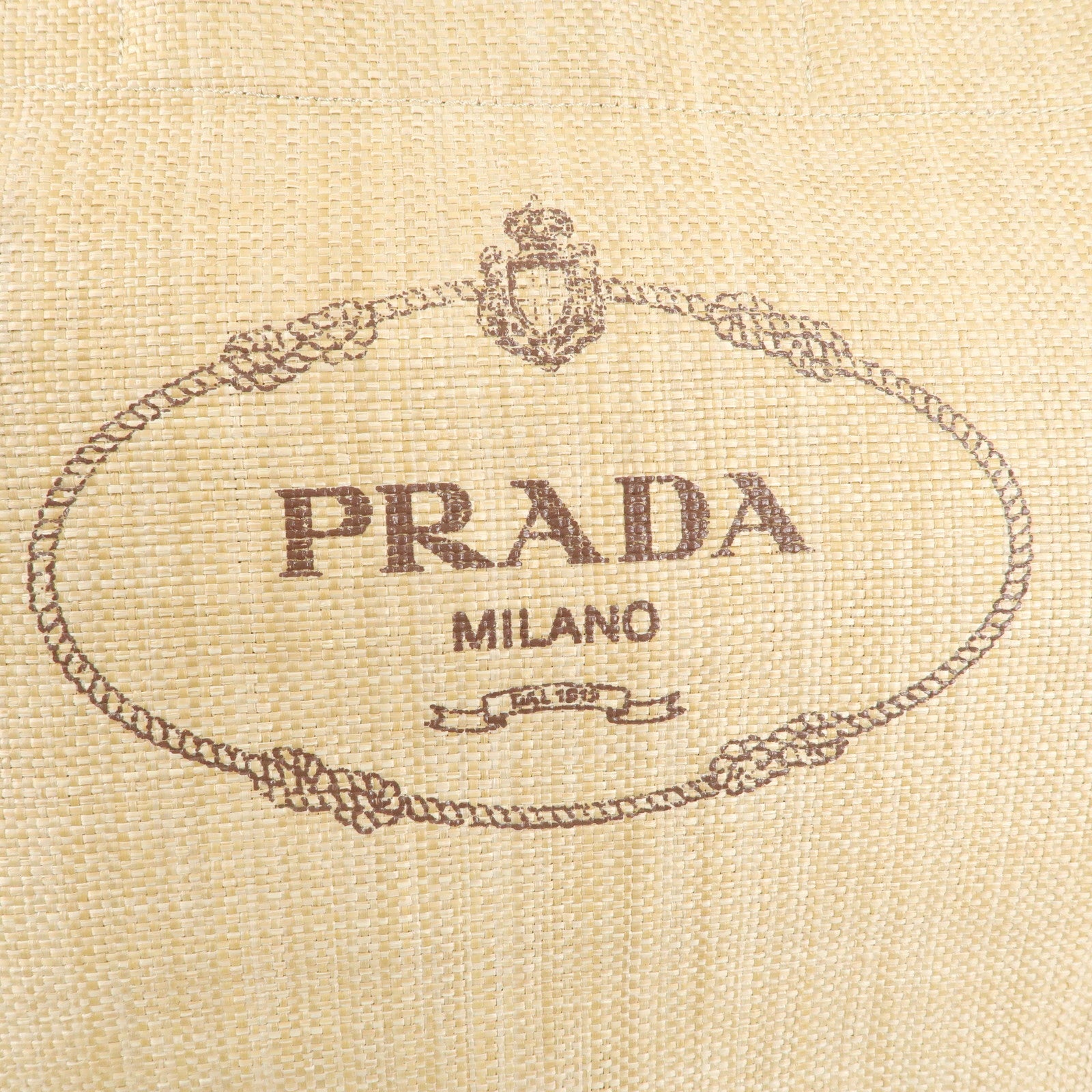 PRADA Raffia Leather Resort Limited Shopper Tote Bag Natural