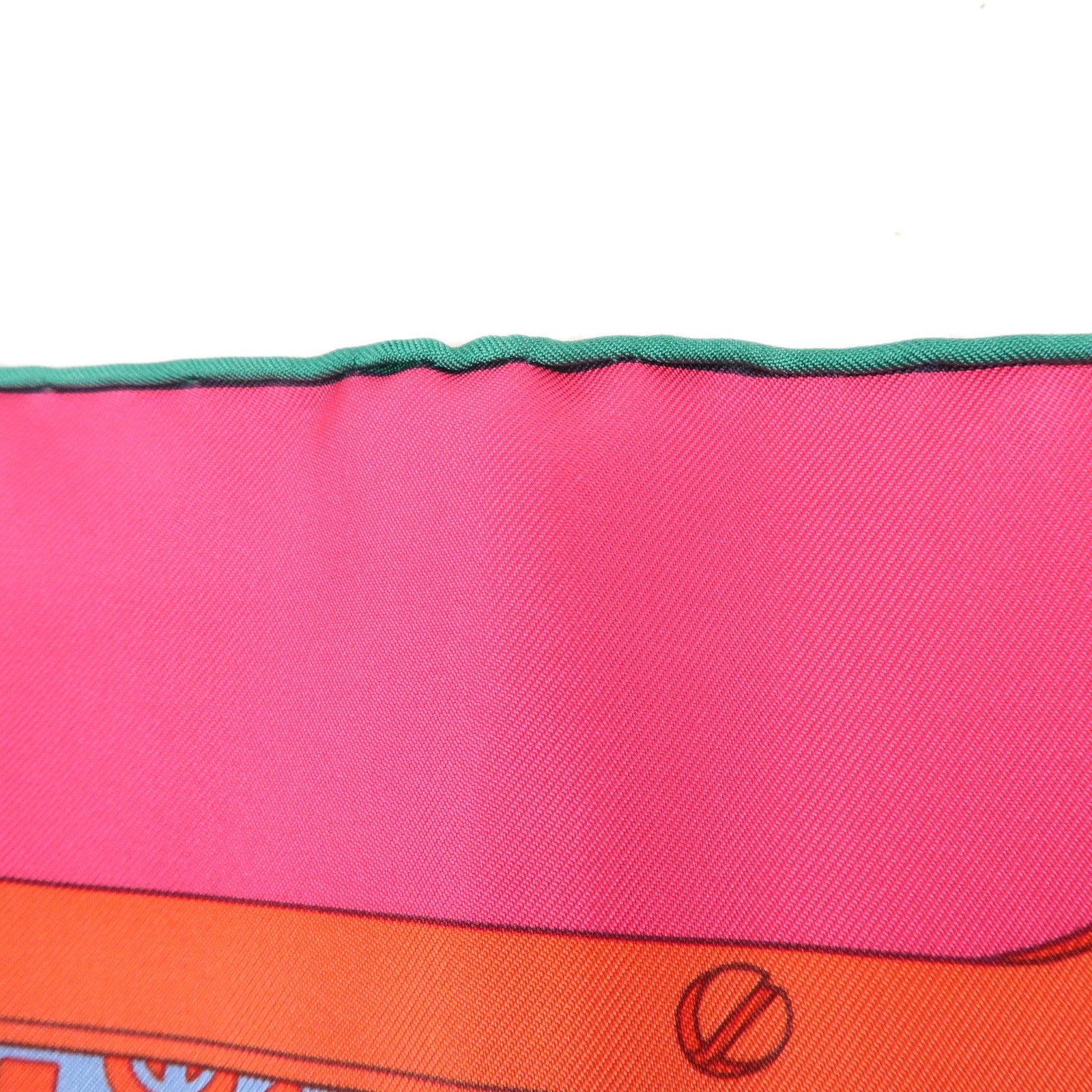 HERMES Silk 100% Carre 90 MORS et GOURMETTES Scarf Red Pink Blue