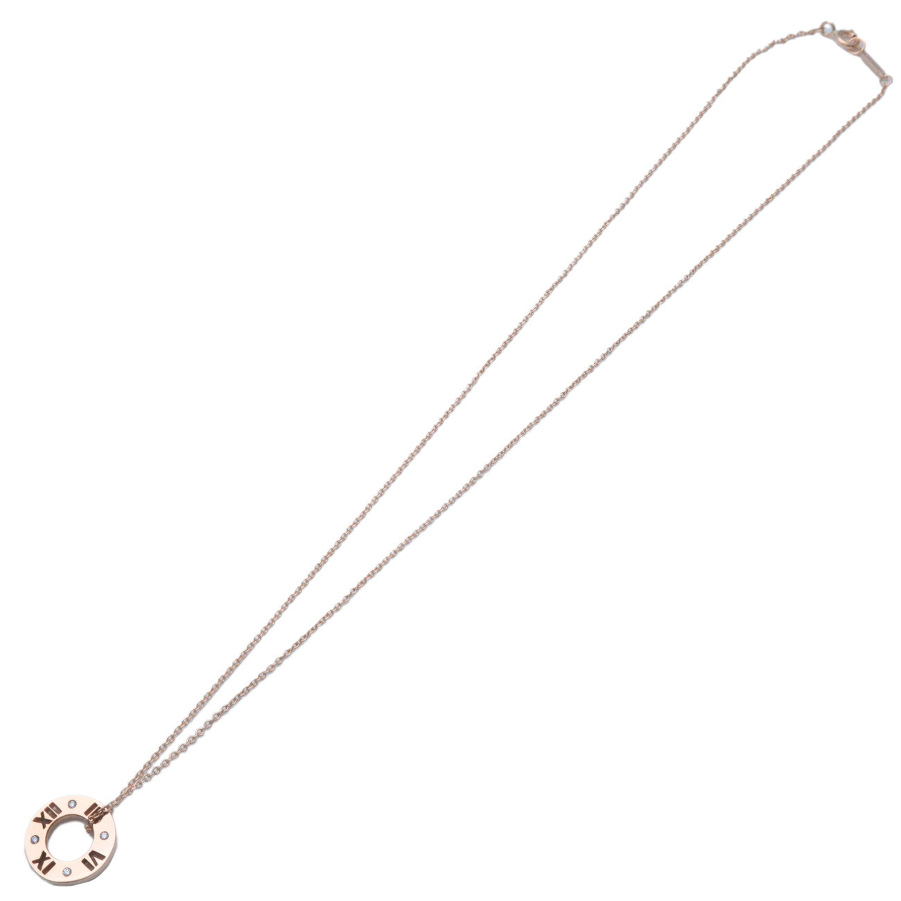 Tiffany&Co. Pierced Atlas 4P Diamond Necklace K18 750PG Rose Gold