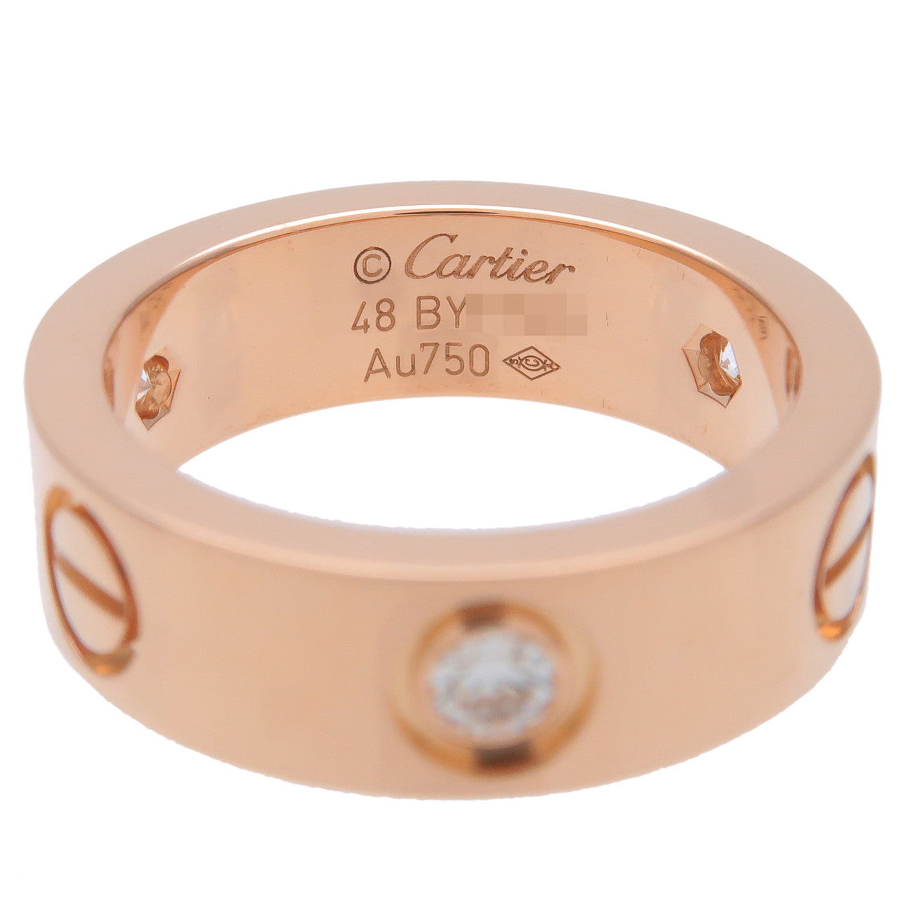 Cartier Love Ring Half Diamond #48 K18PG 750PG US4.5-5 EU48