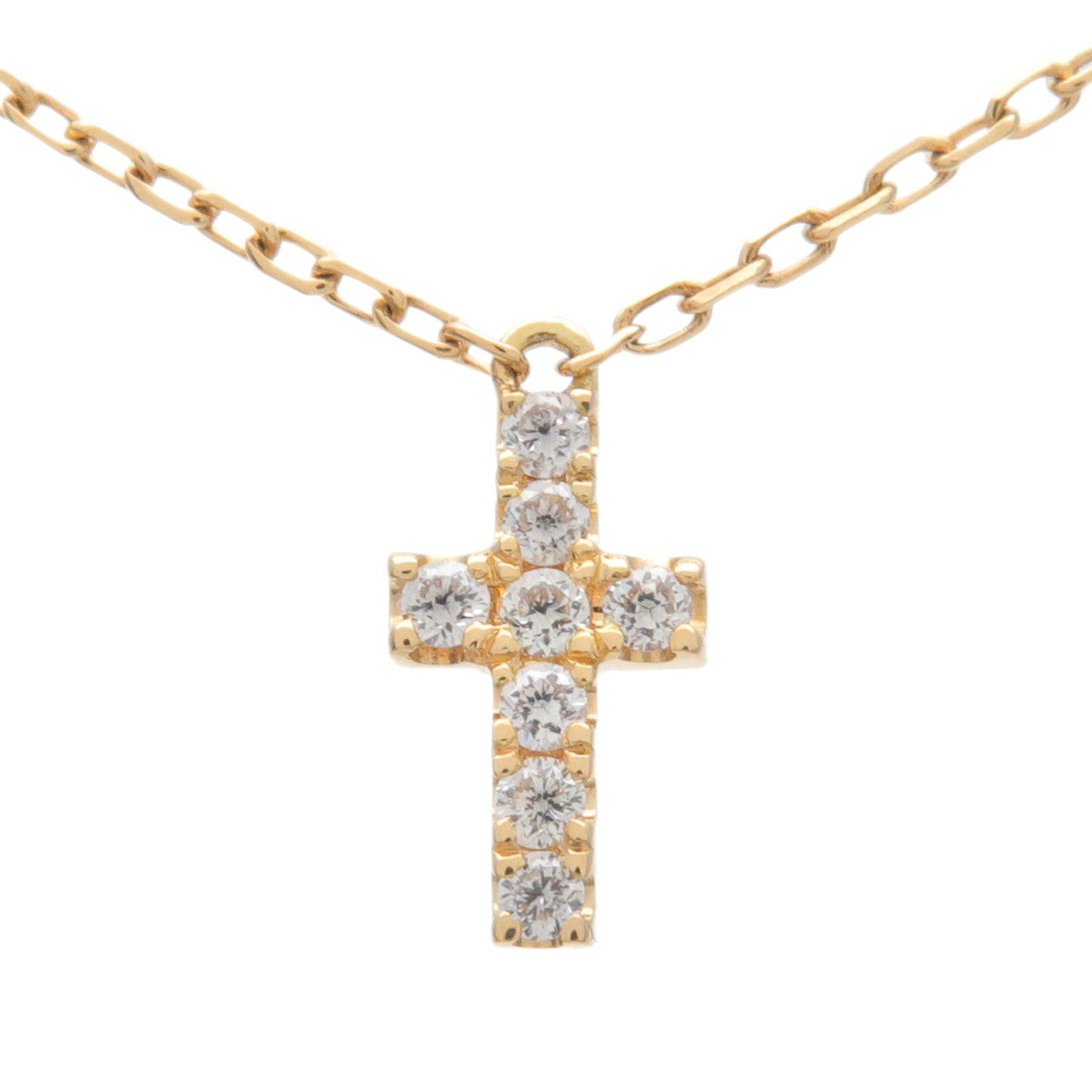 AHKAH-Cross-Diamond-Necklace-0.05ct-K18YG-750YG-Yellow-Gold