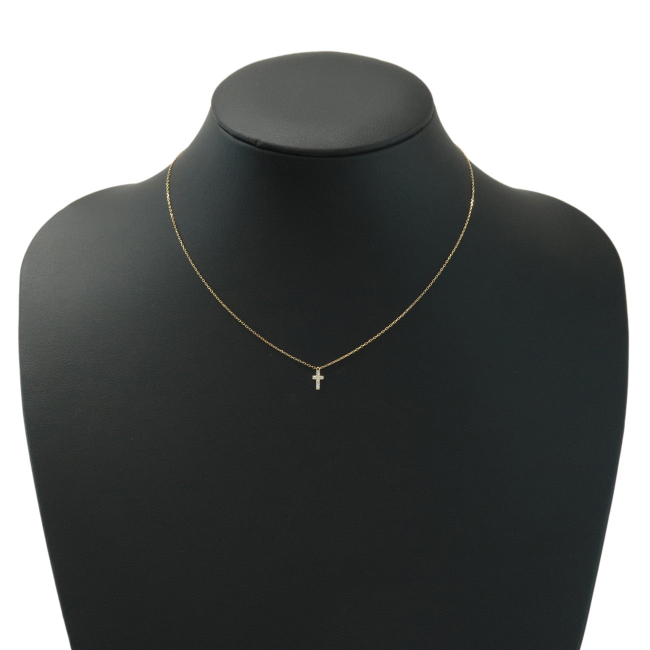 AHKAH Cross Diamond Necklace 0.05ct K18YG 750YG Yellow Gold