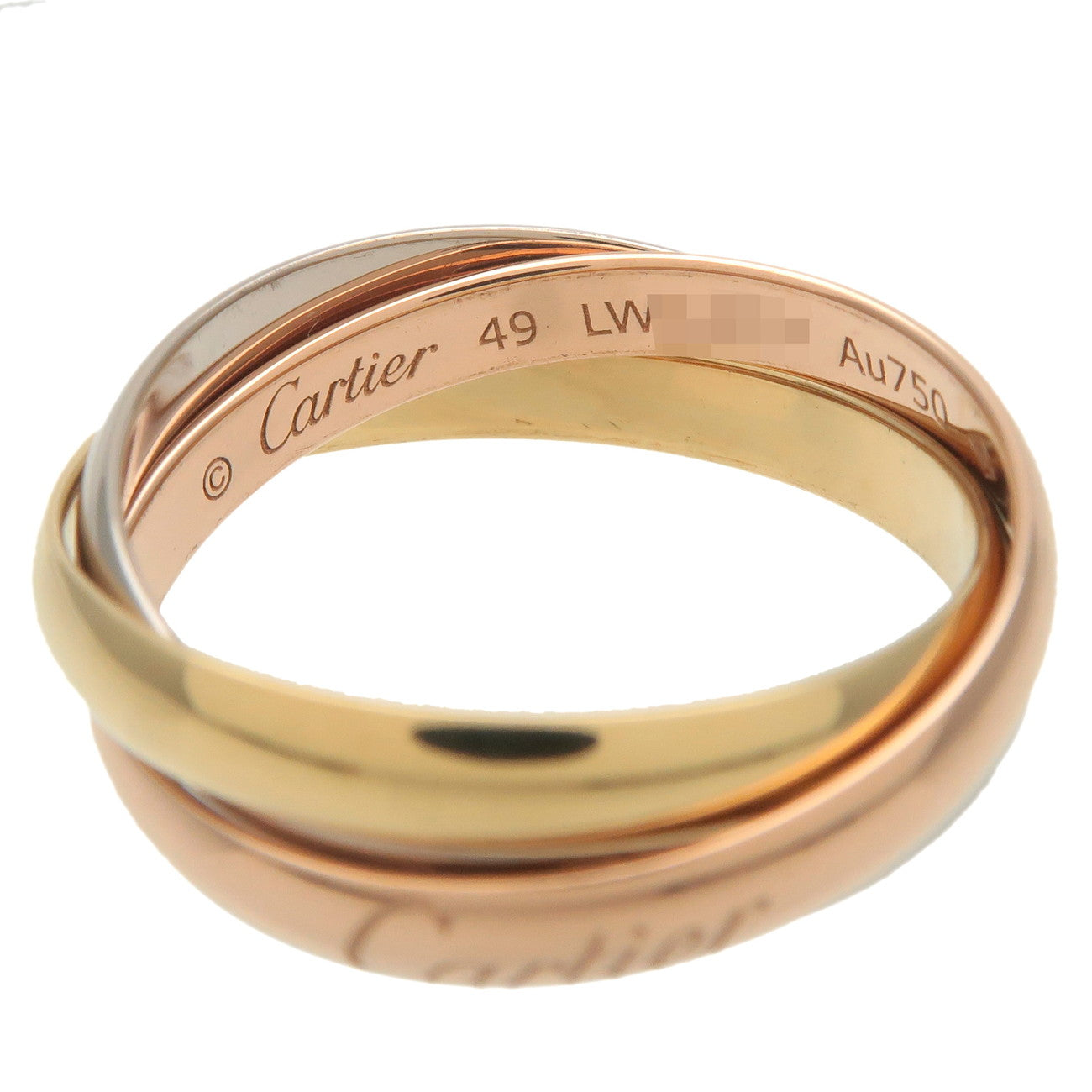 Cartier Trinity Ring SM #49 K18 750YG/WG/PG US5 EU49 HK11