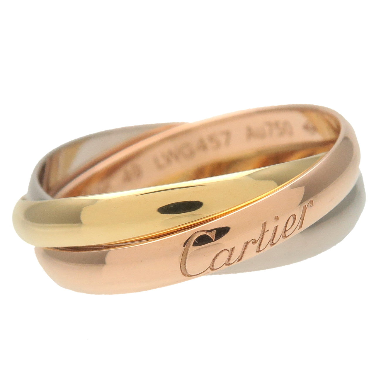 Cartier Trinity Ring SM #49 K18 750YG/WG/PG US5 EU49 HK11