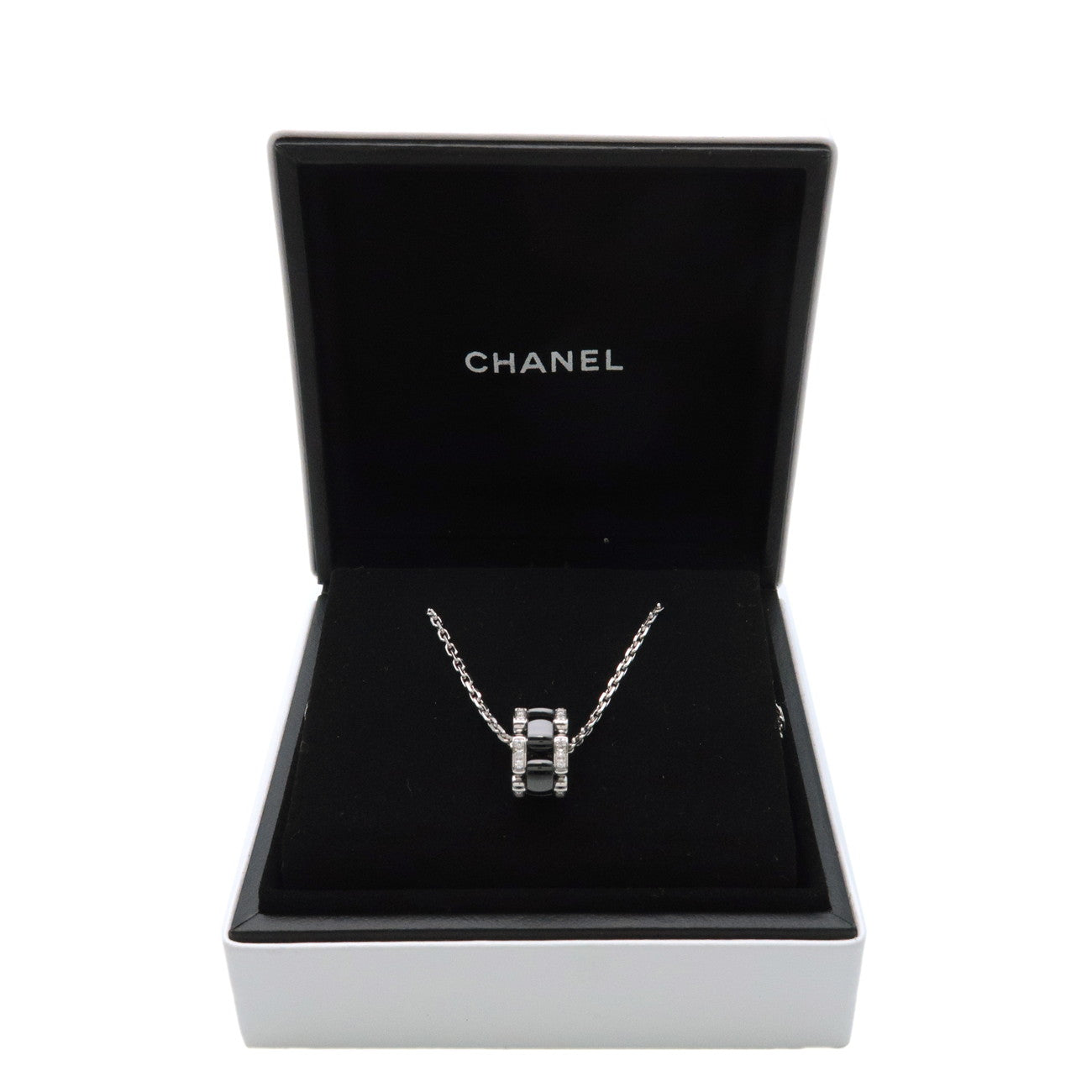 CHANEL Ultra Collection Diamond Necklace K18WG White Gold Ceramic