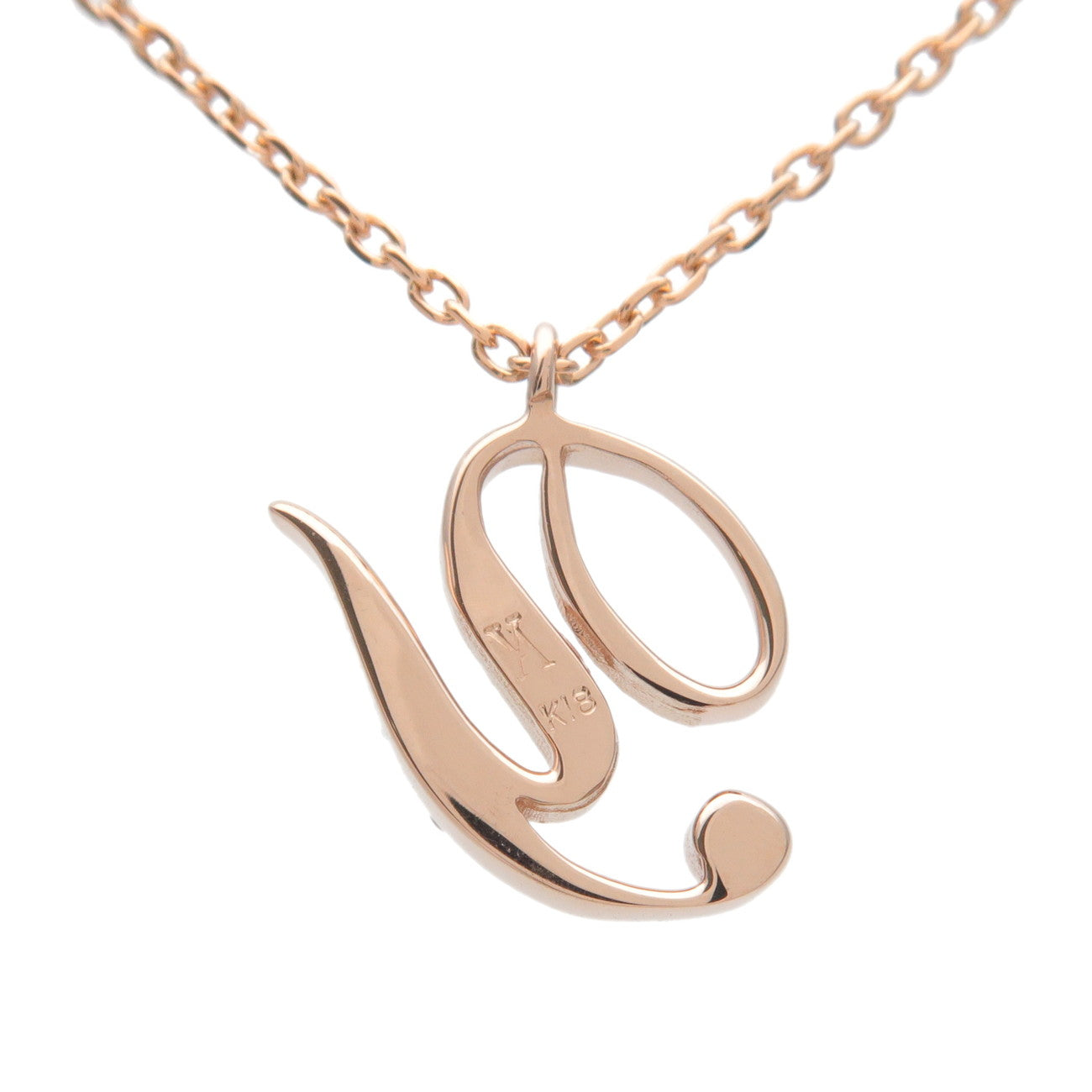 VENDOME AOYAMA 7P Diamond Initial Y Necklace K18 Rose Gold