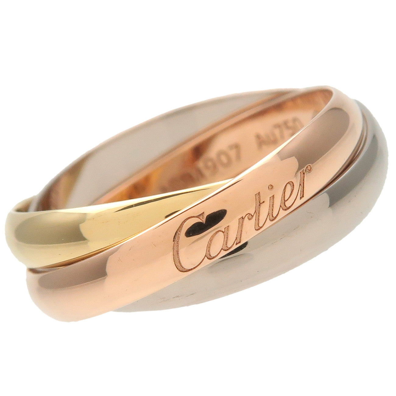 Cartier Trinity Ring SM #47 K18 750YG/WG/PG US4.5 EU47 HK9