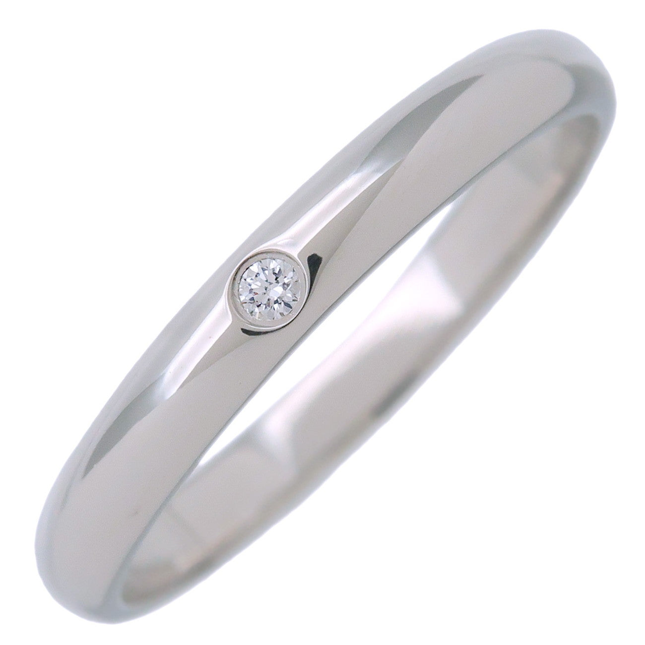 Cartier-1895-Wedding-Ring-1P-Diamond-#53-PT950-Platinum-US6.5