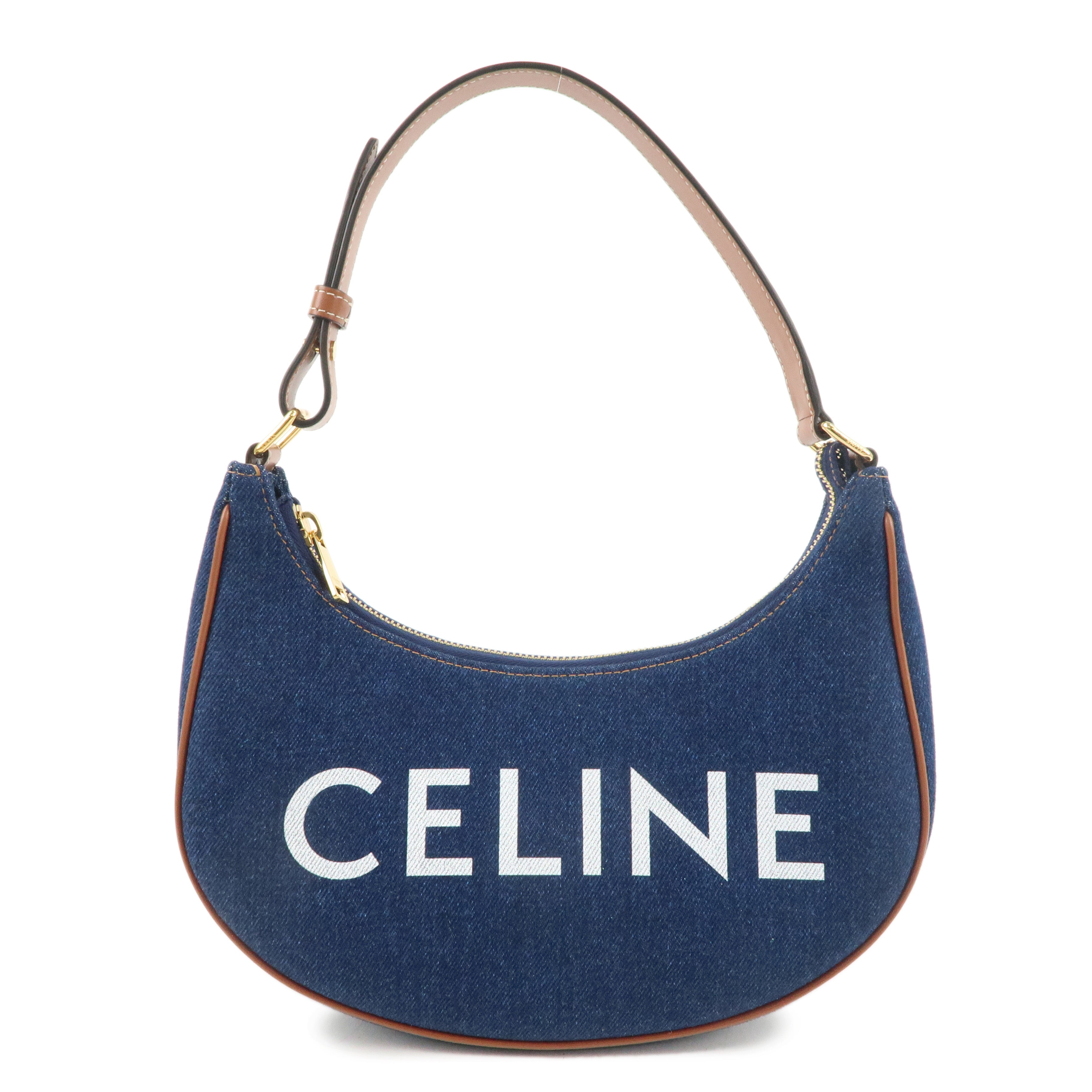 CELINE-Denim-Leather-Ava-Hand-Bag--Blue-Brown-193952DKA