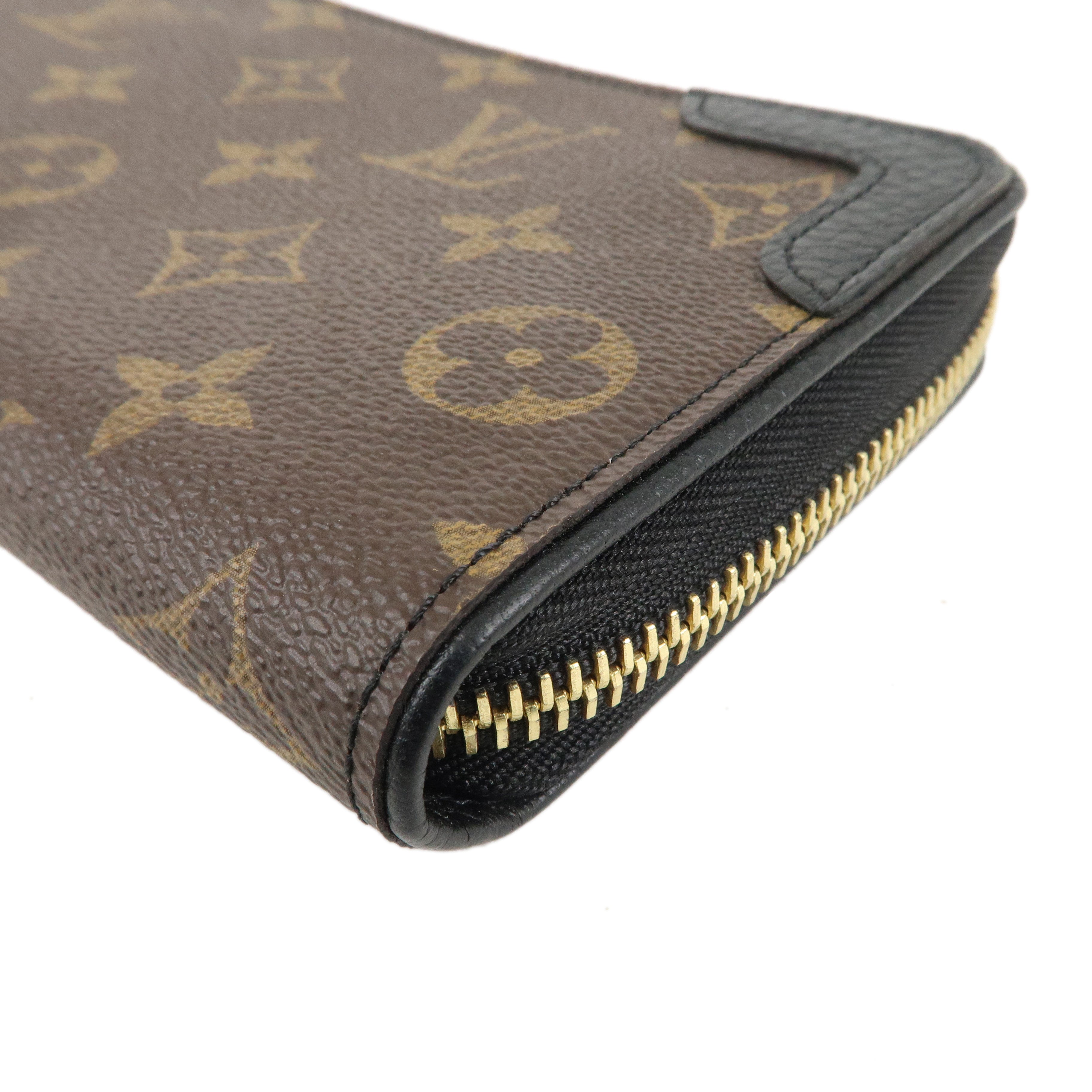 Louis Vuitton Monogram Retiro Round Zipper Long Wallet Noir M61855