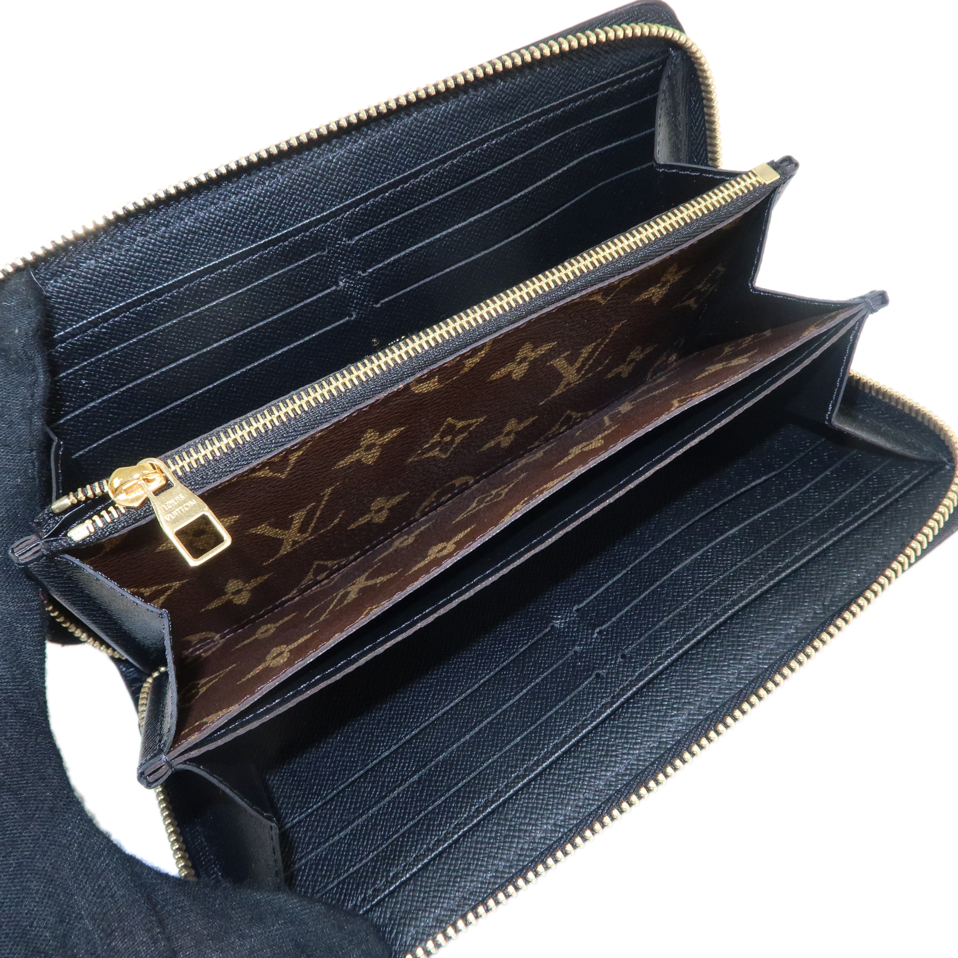 Louis Vuitton Monogram Retiro Round Zipper Long Wallet Noir M61855