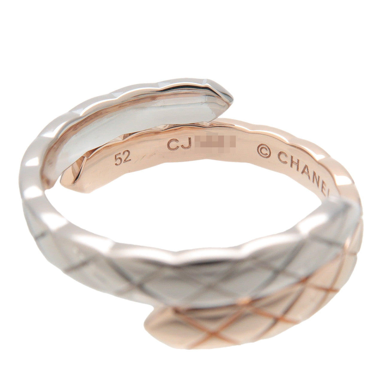 CHANEL COCO Crush Ring 2P Diamond K18 750PG/WG #52 US6-6.5 J11971