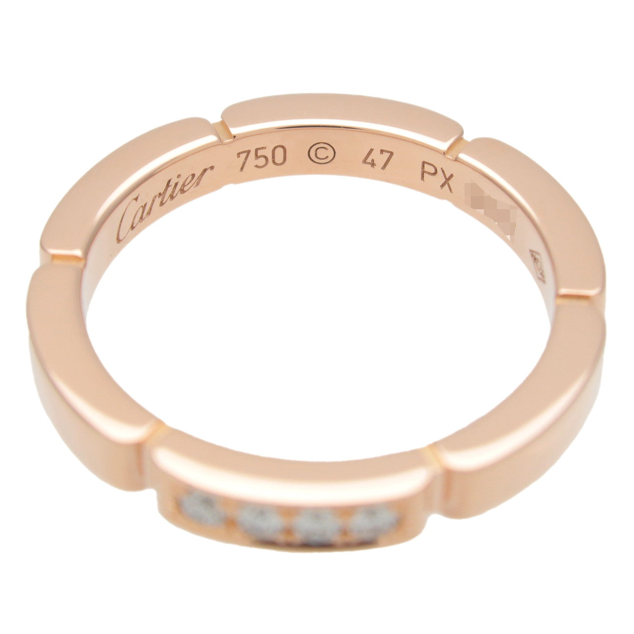 Cartier Maillon Panthere 4P Diamond Ring K18 750 RoseGold #47