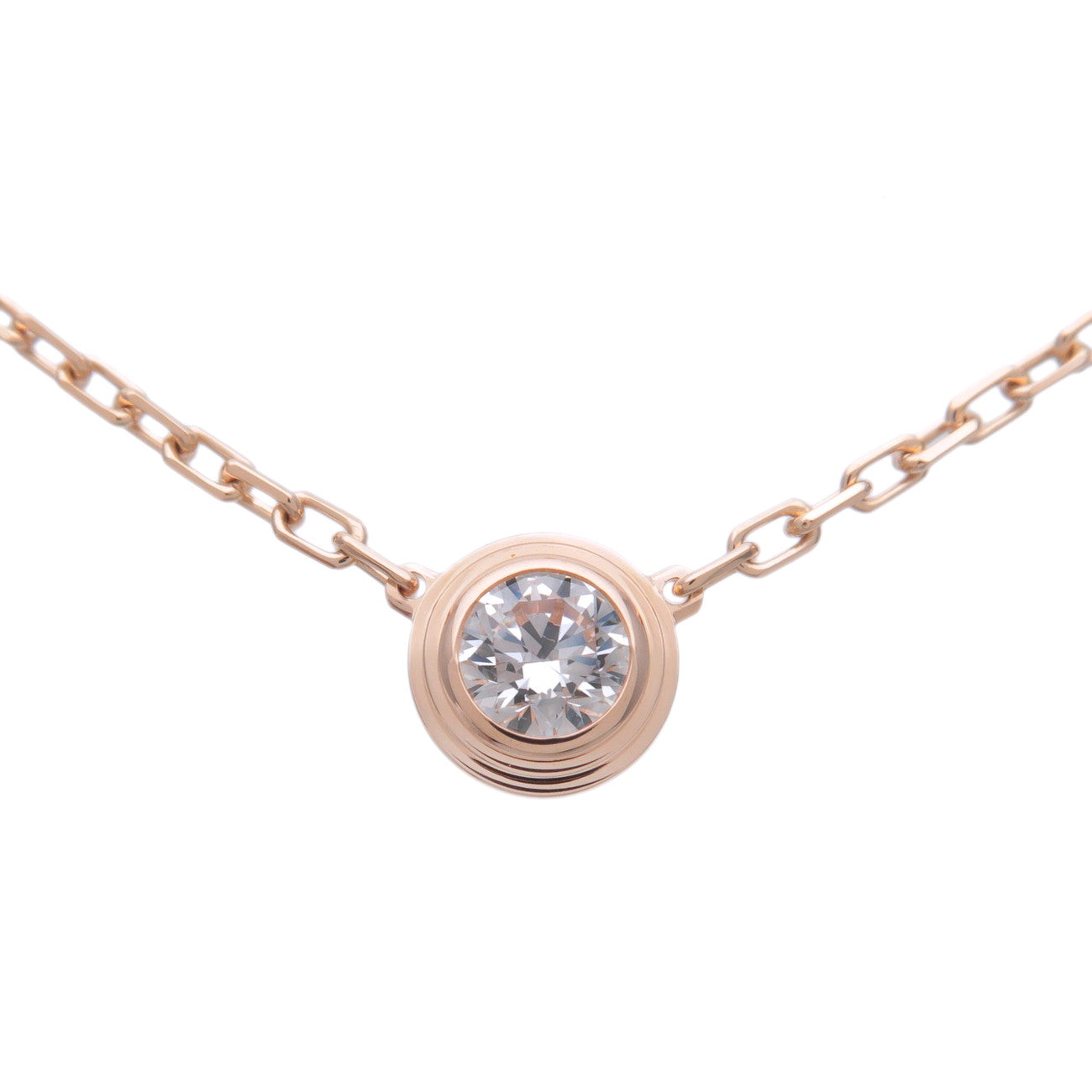 Cartier-Diamants-Légers-Necklace-LM-Diamond-0.09ct-K18-Rose-Gold