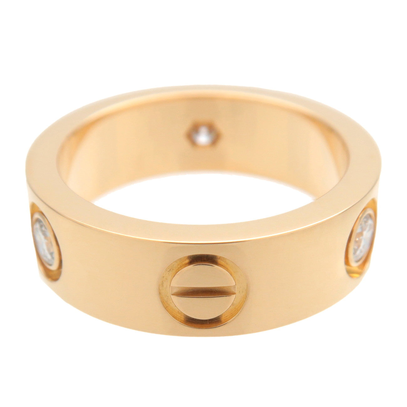 Cartier Love Ring Half Diamond K18YG 750 Yellow Gold US4.5-5 EU48 HK10