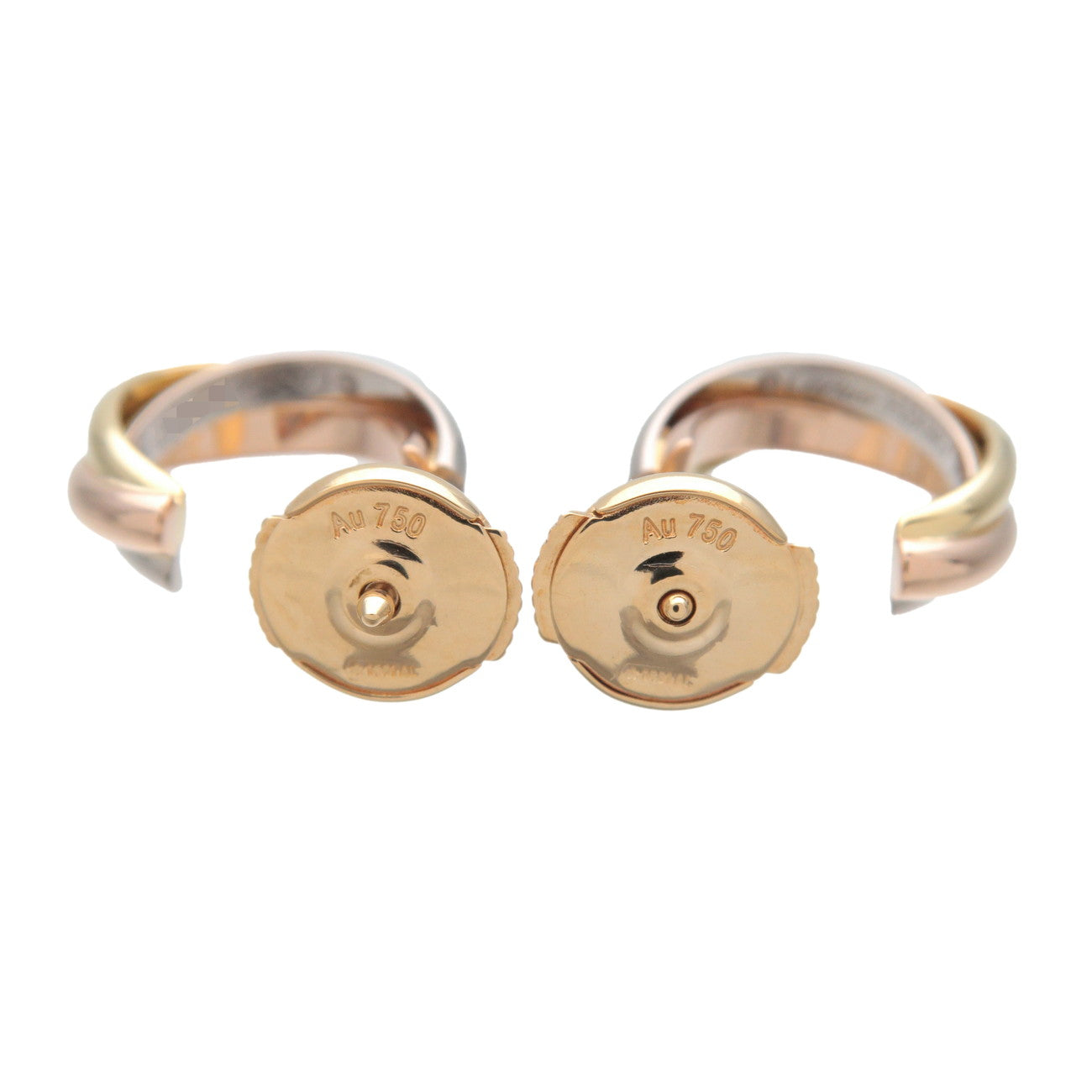 Cartier Trinity Earrings K18 750 Yellow Gold White Gold Rose Gold