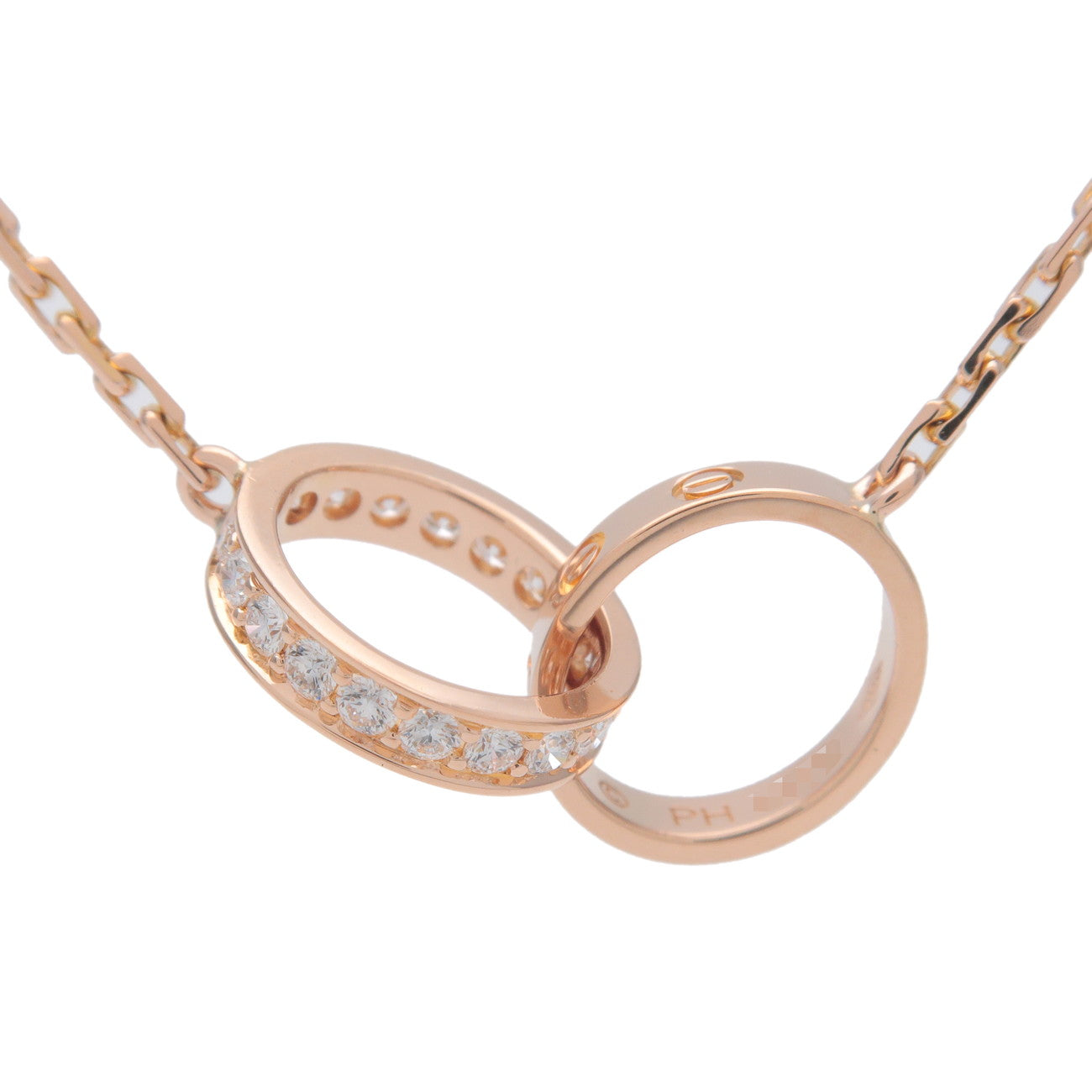 Cartier Baby Love Diamond Necklace K18PG 750PG Rose Gold