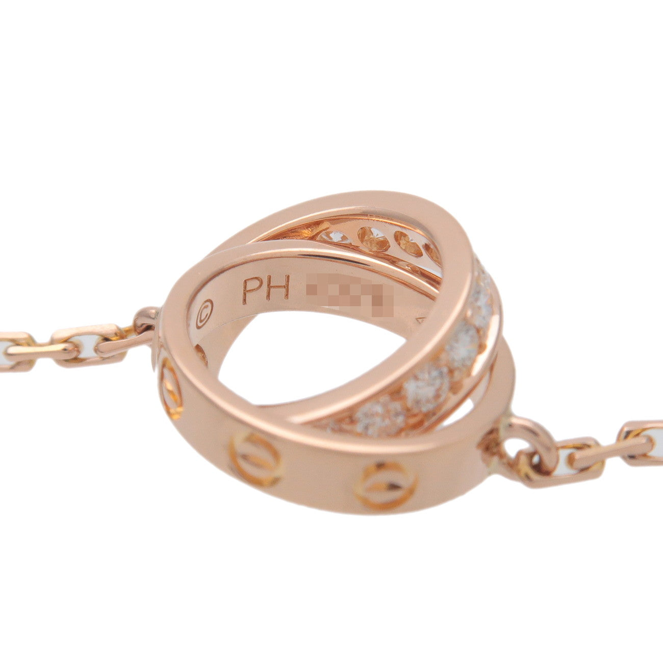 Cartier Baby Love Diamond Necklace K18PG 750PG Rose Gold