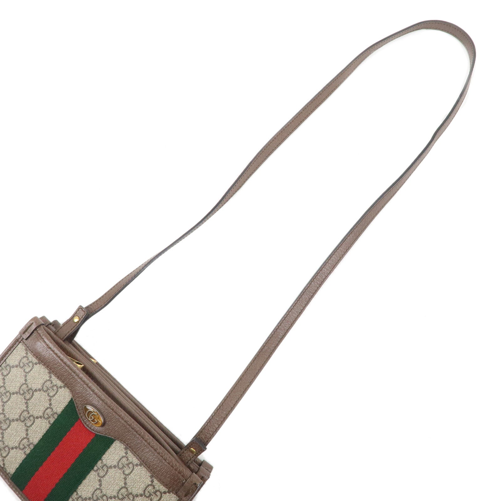 GUCCI Ophidia GG Supreme Crossbody Shoulder Bag Beige Brown 625753