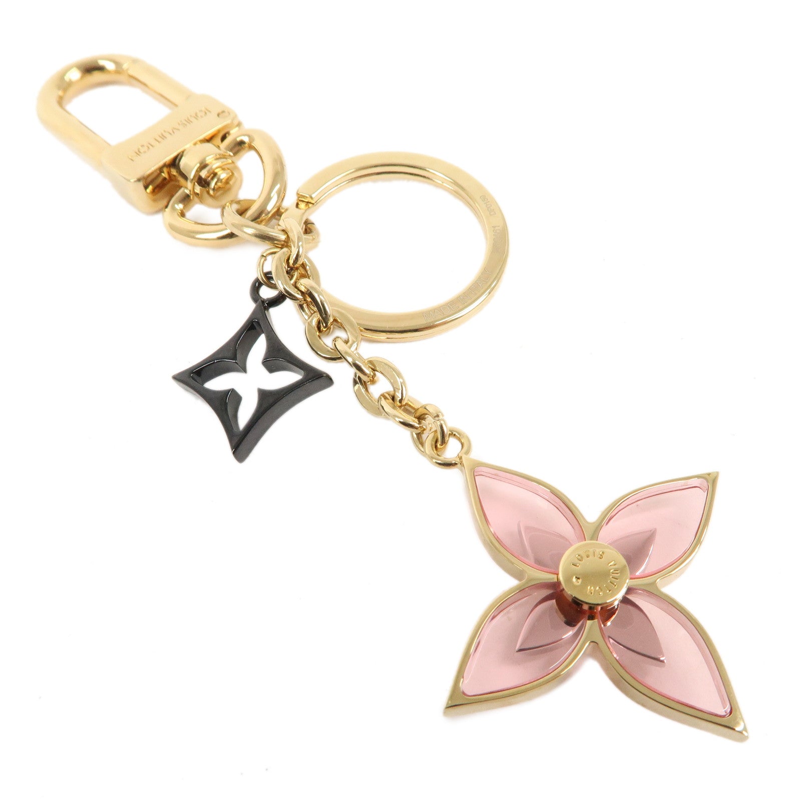 Louis Vuitton Porte Cles Blooming Flower BB Keychain Gold M68461