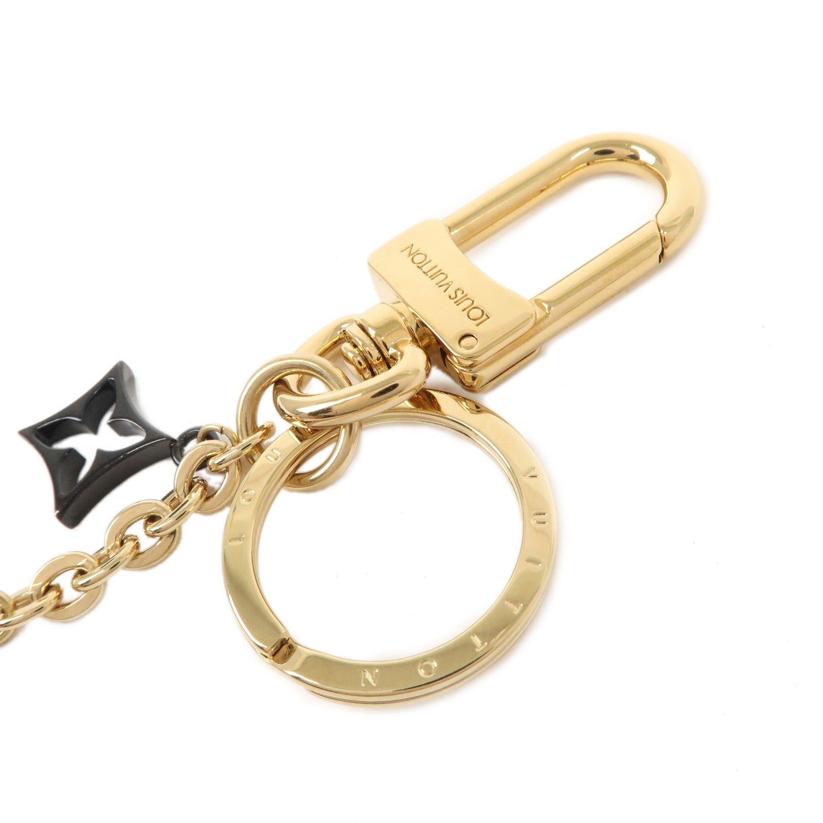 Louis Vuitton Porte Cles Blooming Flower BB Keychain Gold M68461