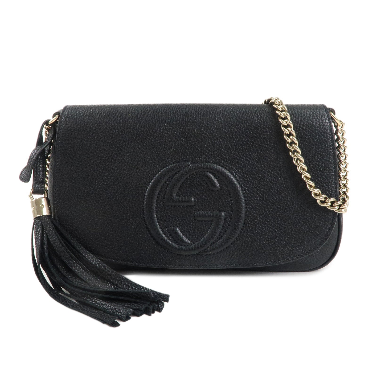 GUCCI-SOHO-Leather-Chain-Shoulder-Bag-Crossbody-Bag-Black-536224