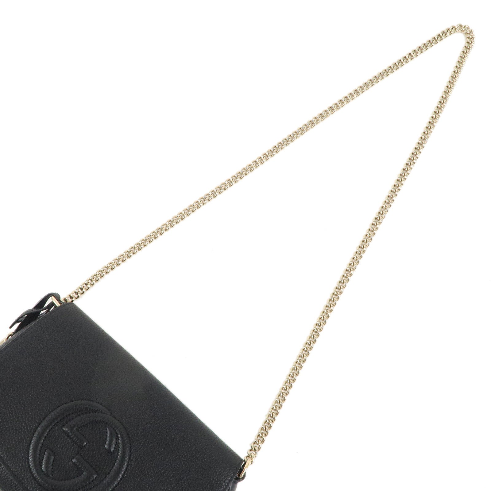 GUCCI SOHO Leather Chain Shoulder Bag Crossbody Bag Black 536224