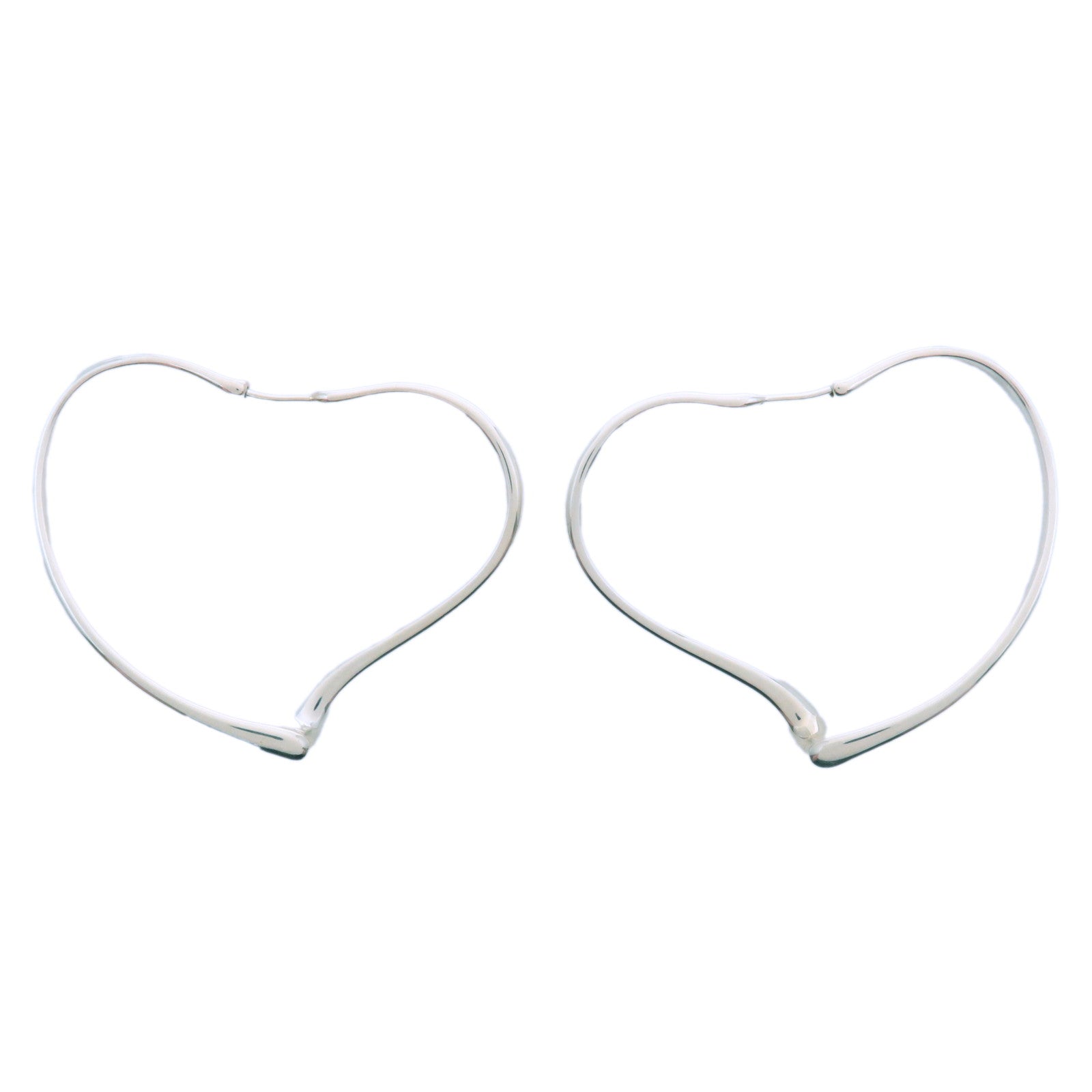 Tiffany＆Co. Open Heart Hoop Earring Medium SV925 Silver