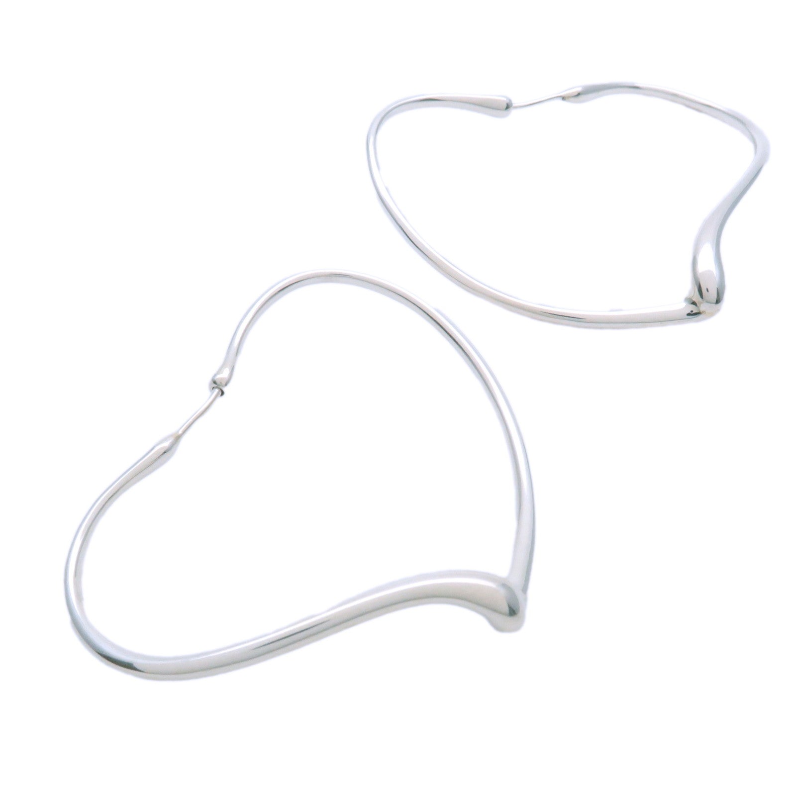 Tiffany＆Co. Open Heart Hoop Earring Medium SV925 Silver