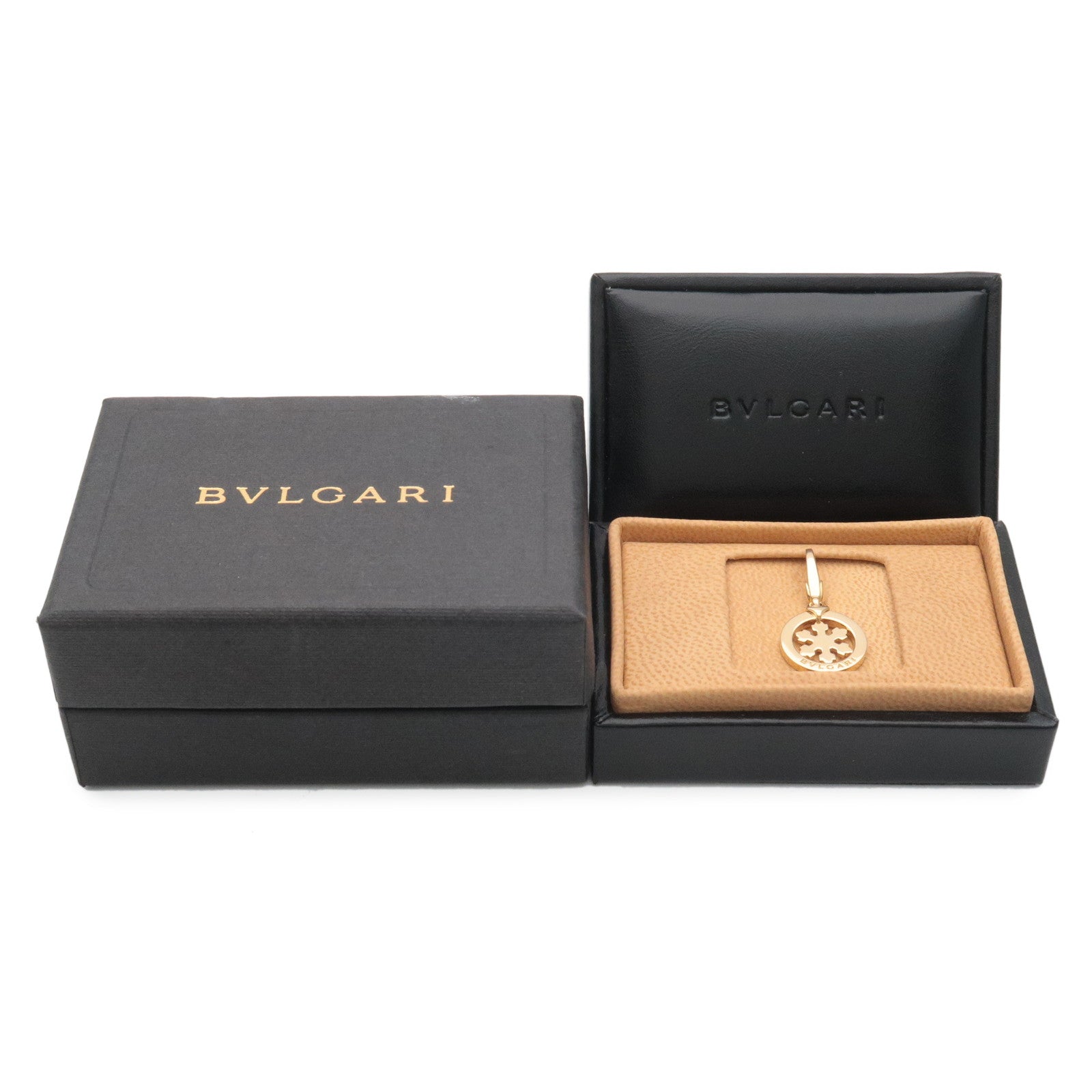 BVLGARI Tondo Snow Charm Pendant Necklace Top K18 Yellow Gold