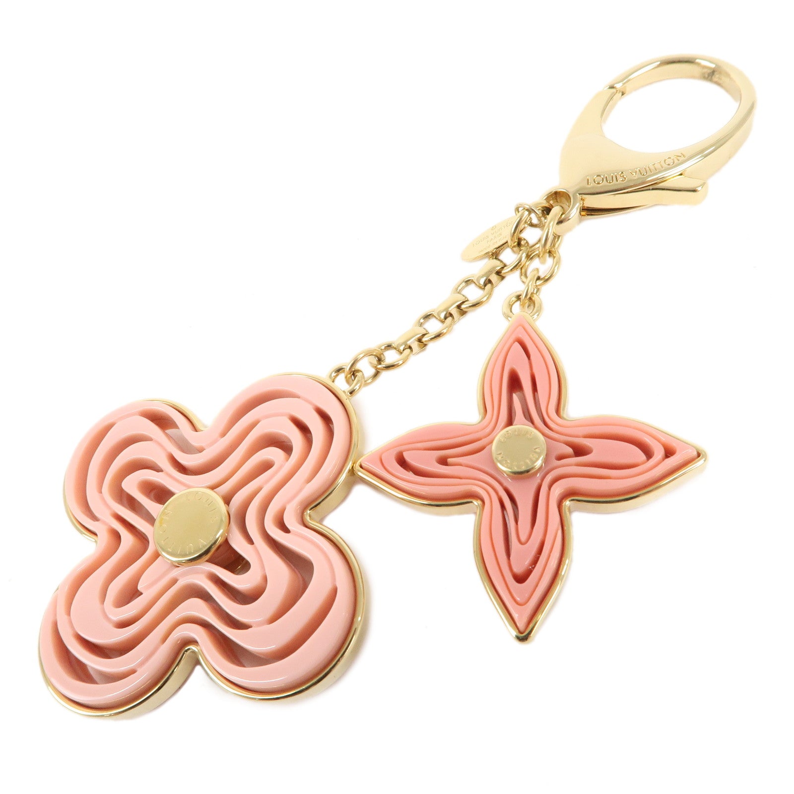 Louis Vuitton Bijou Sac Knife Charm Keychain Gold Pink M66921