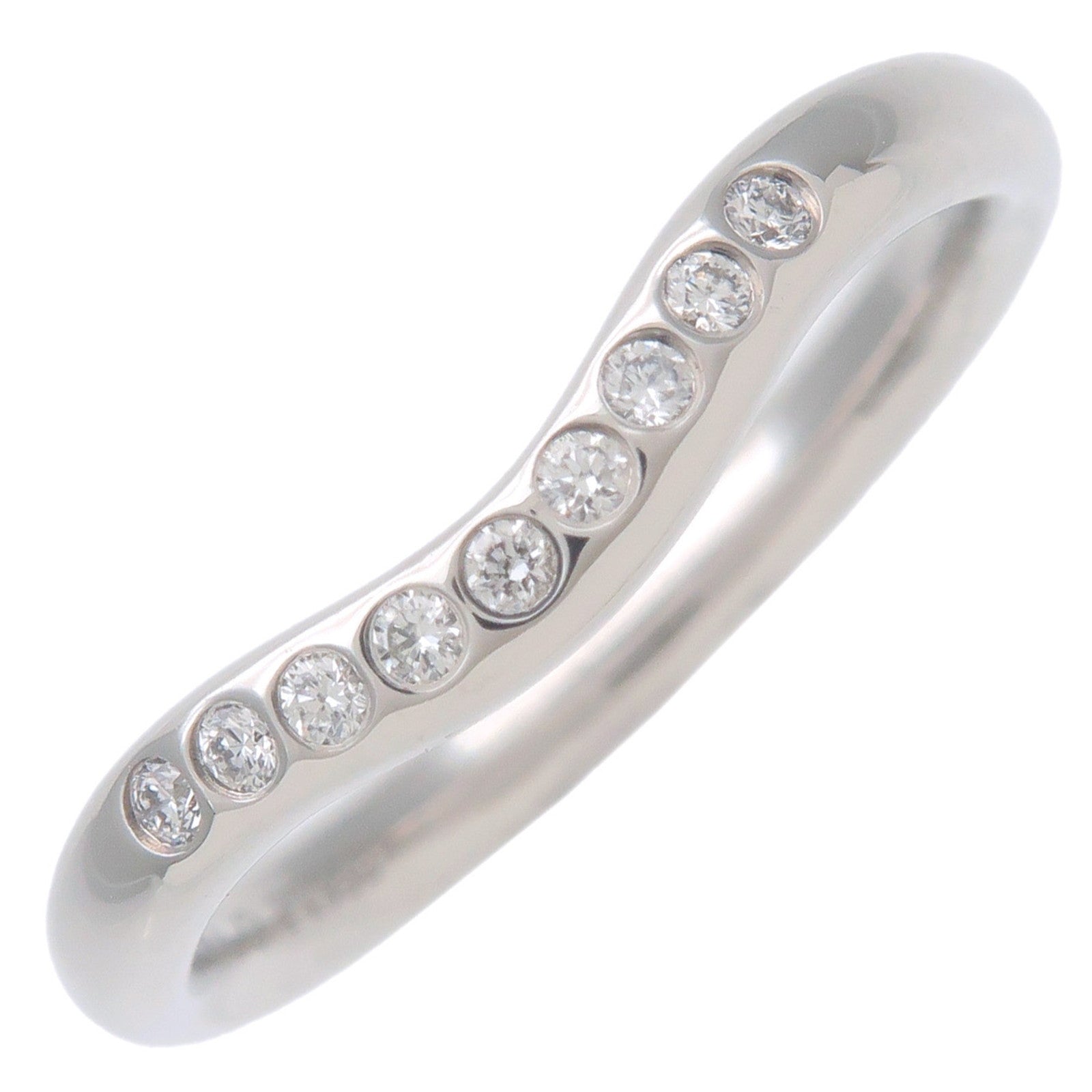 Tiffany&Co.-Curved-Band-Ring-9P-Diamond-PT950-Platinum-US4.5-EU48